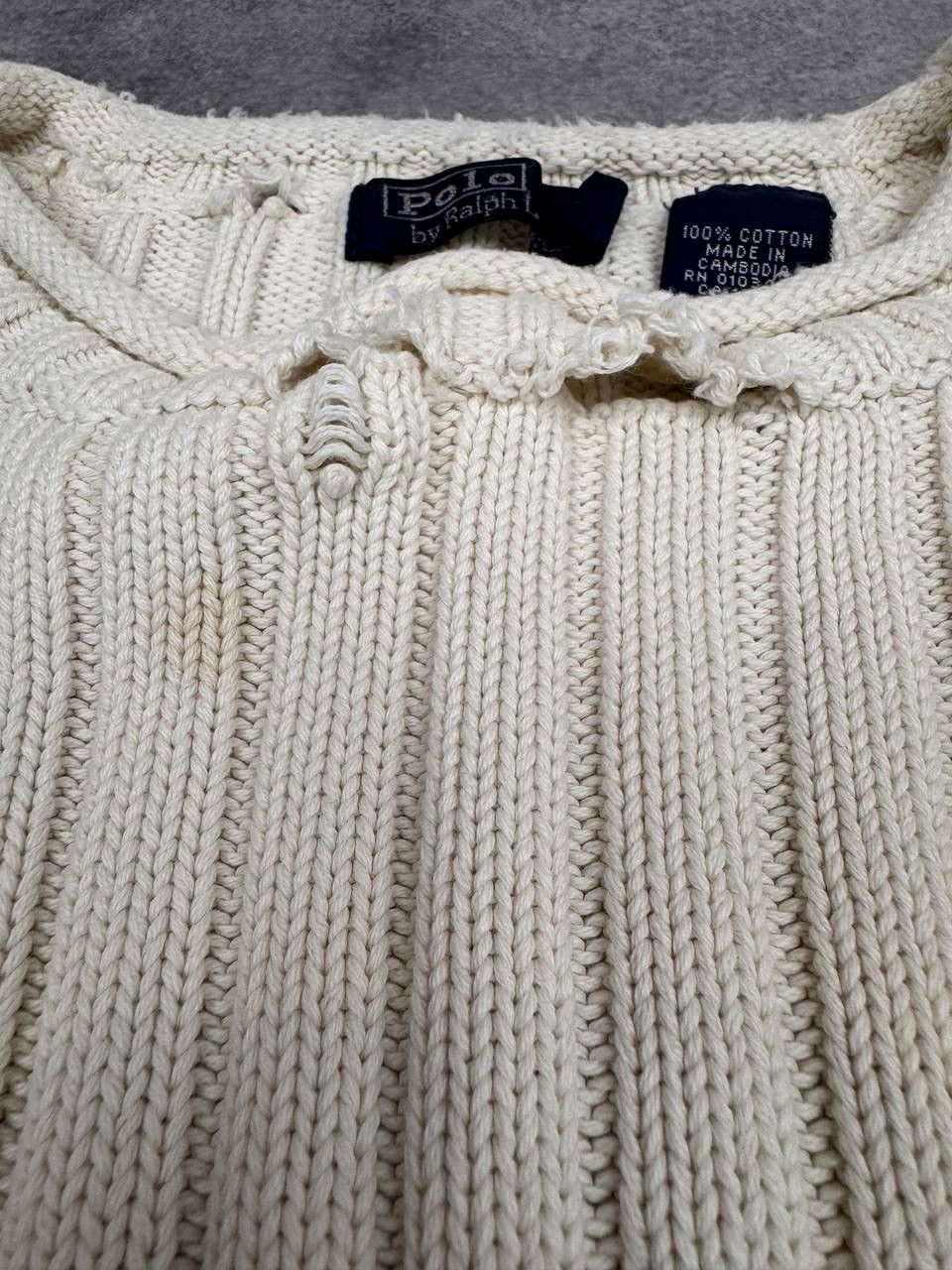 Polo Ralph Lauren Polo Ralph Lauren Women Cream Crew Neck Sweater Size XL Size XL / US 12-14 / IT 48-50 - 5 Thumbnail