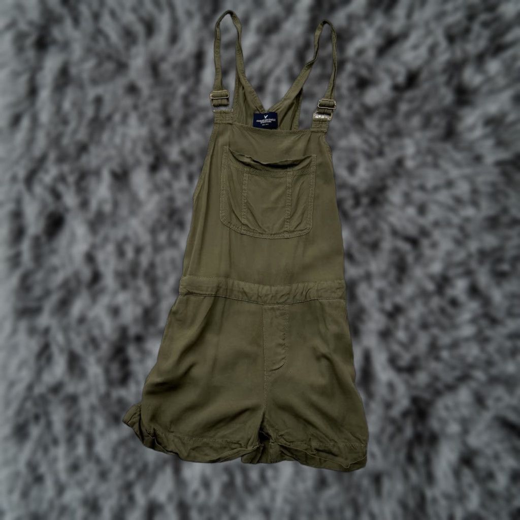 American Eagle Outfitters VINTAGE American Eagle Outfitters Shortalls Romper Women S Green Sleeveless Strappy Pocketed Boho Rustic Summer Going Out Outdoor Size 28" / US 6 / IT 42 - 1 Thumbnail