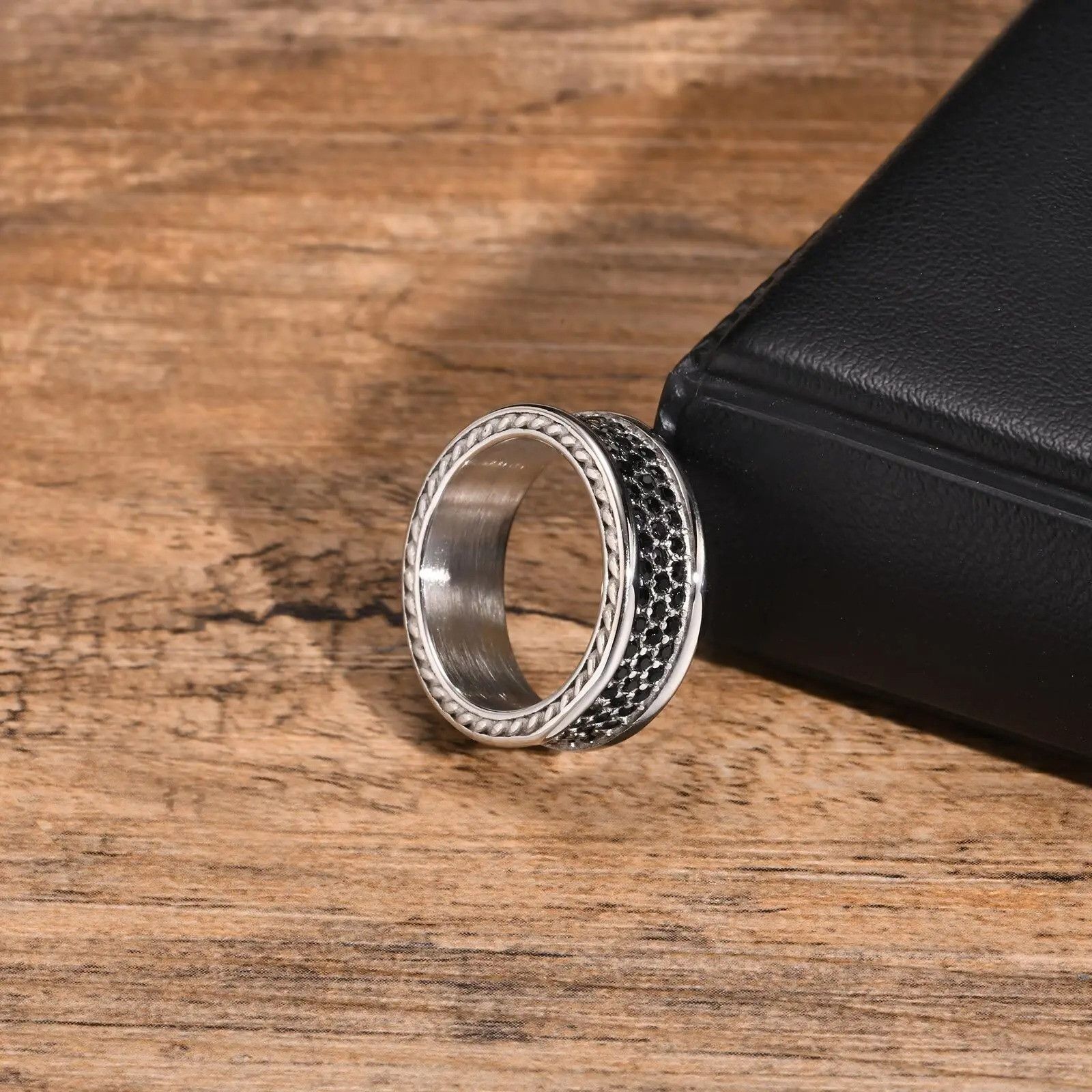 Jewelry × Vintage 8mm Black Stone Ring Size ONE SIZE - 4 Thumbnail