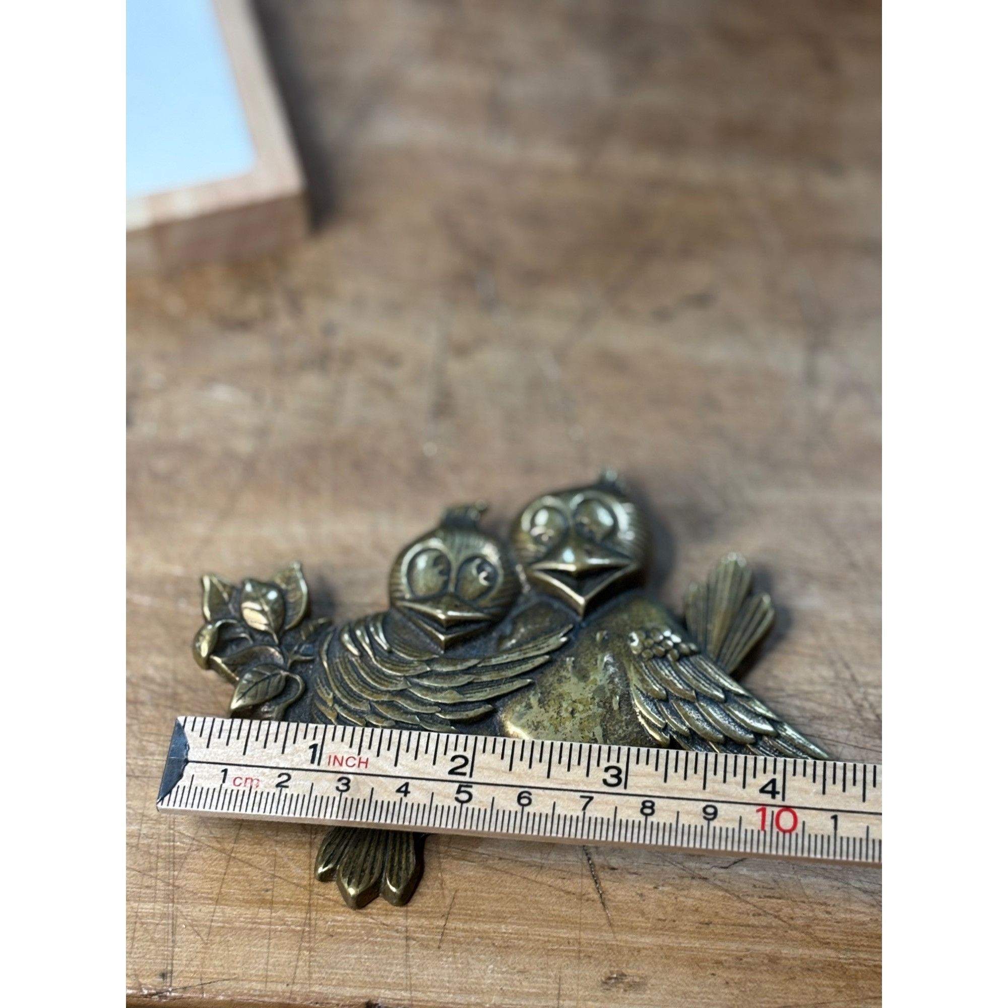 Other Vintage Solid Brass Lovebird Wall Hanging Decor 4.5" Wide Ru Size ONE SIZE - 5 Thumbnail