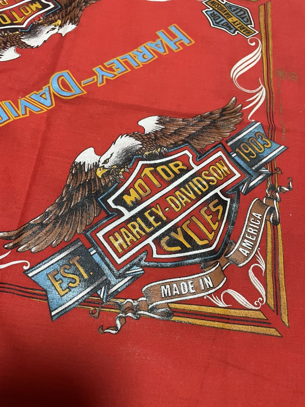 Harley Davidson × Vintage Vintage 3D Emblem Harley Davidson Motorcycle Bandana Size ONE SIZE - 6 Thumbnail