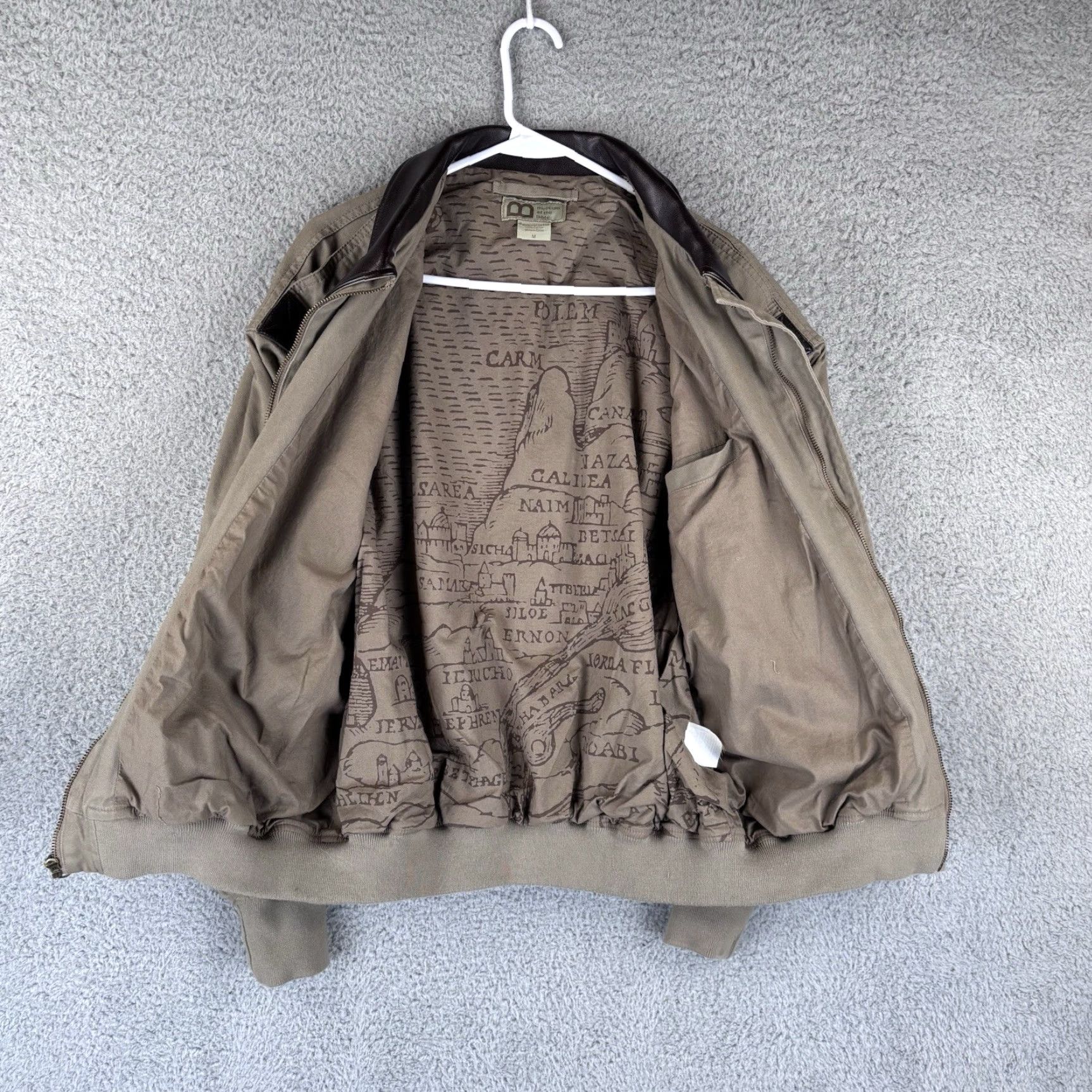 Vintage Museum of the Bible Mens Bomber Jacket Regular Brown Cotton Full Zip Size US M / EU 48-50 / 2 - 5 Thumbnail