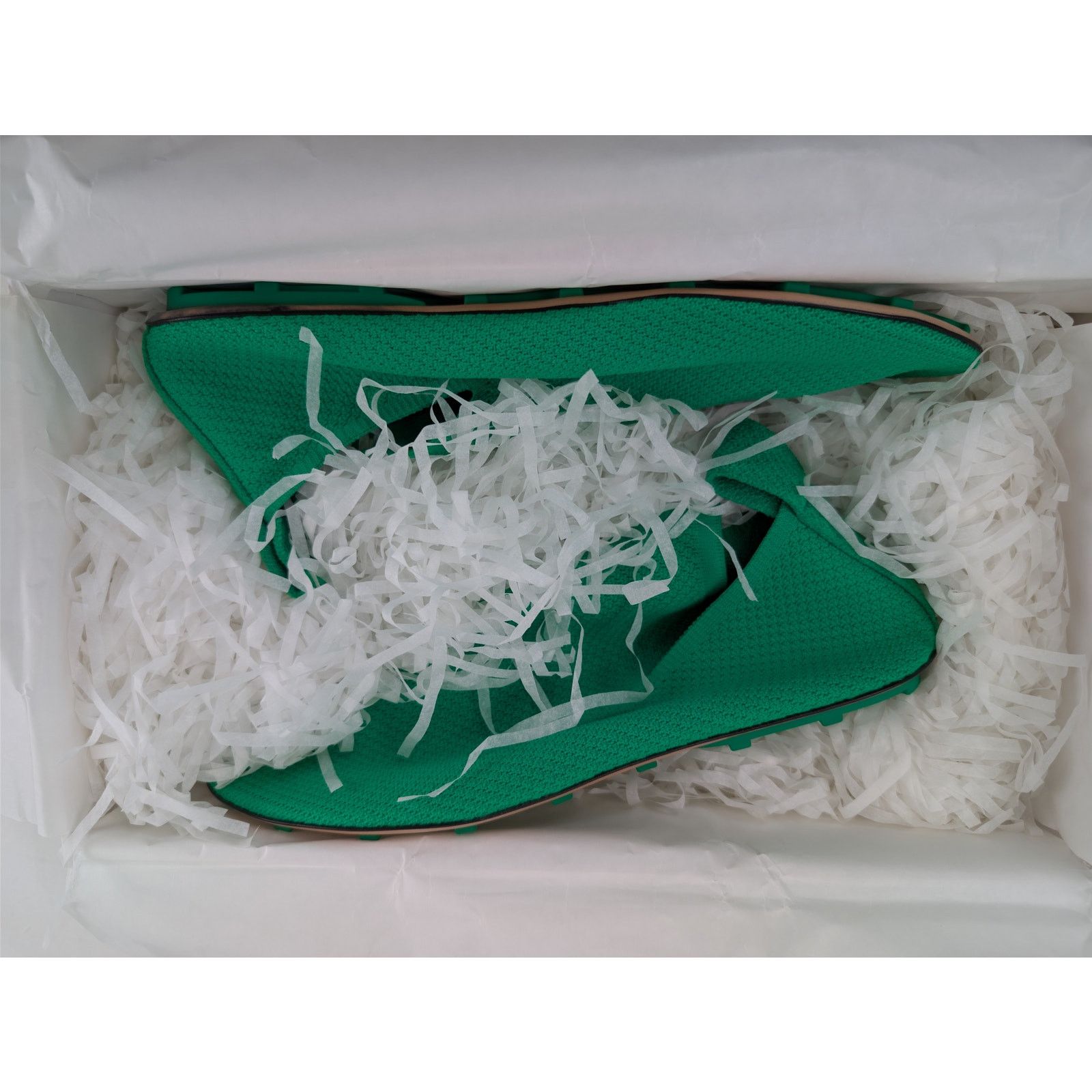 Bottega Veneta o1rshd1 Tech Knit Stretch Lattice Slippers in Green Size US 8 / EU 41 - 21 Thumbnail