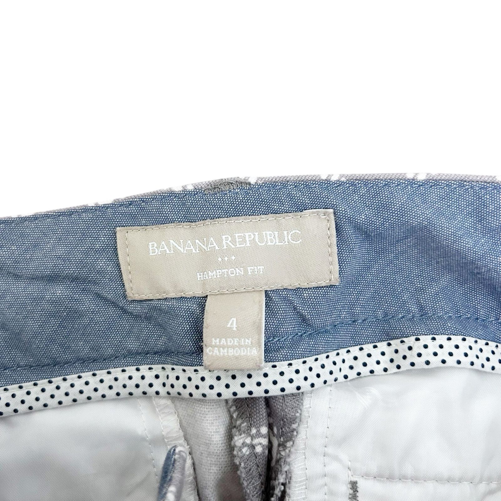 Banana Republic Banana Republic Hampton Fit Gray Printed Pants Sz 4 Size 27" / US 4 / IT 40 - 2 Thumbnail
