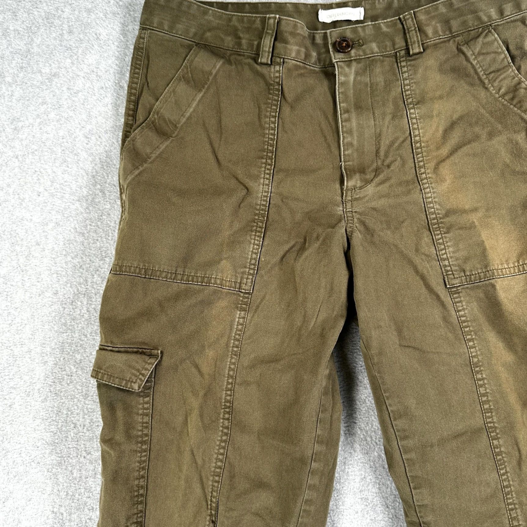 Outerknown Outerknown Cargo Pants Womens Size 12 Green Organic Cotton Twill Stretch Utility Size 34" / US 12 / IT 48 - 4 Thumbnail