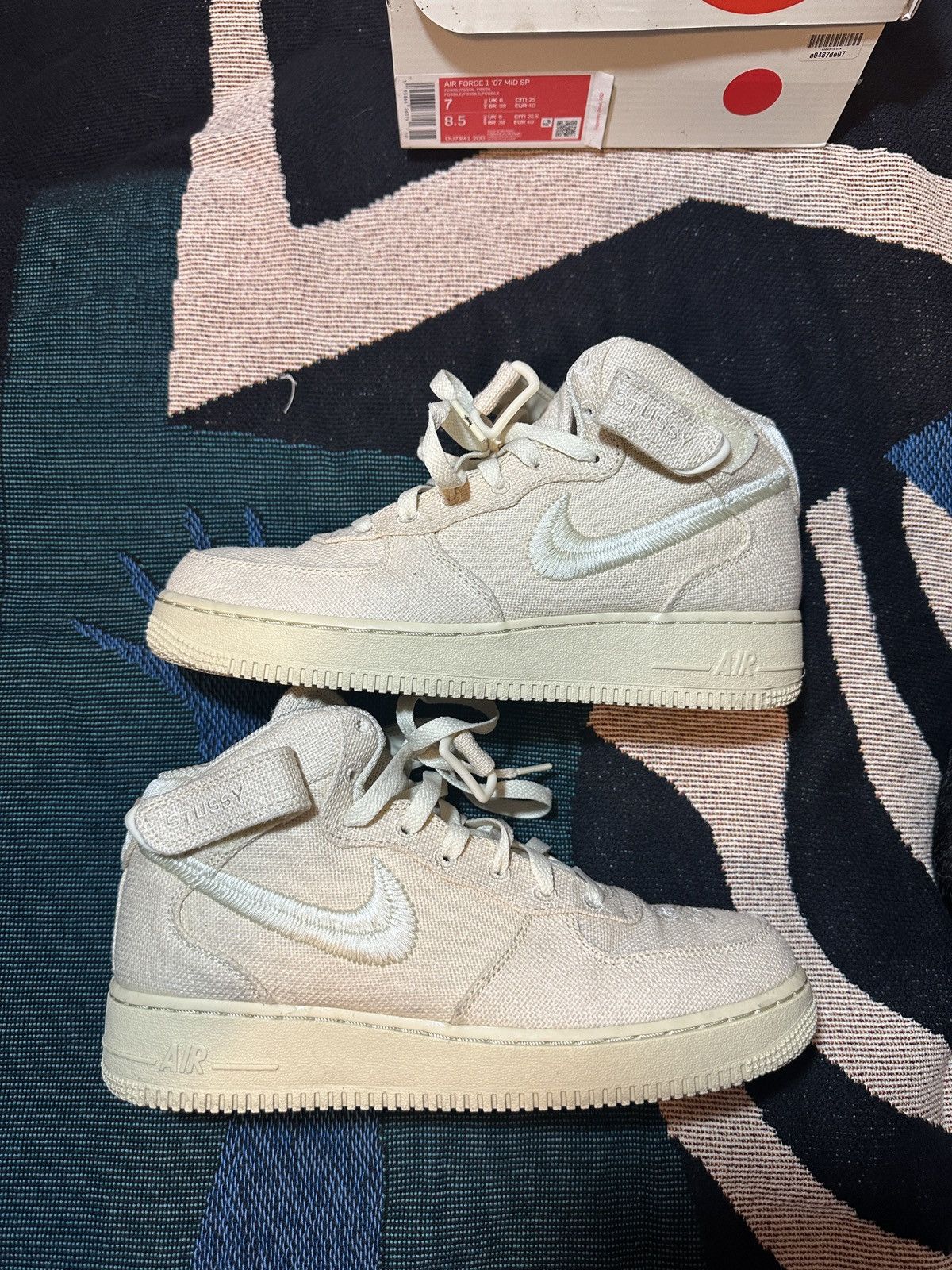 Nike × Stussy Nike Air Force 1 Mid Stussy Fossil Size US 7 / EU 40 - 3 Thumbnail