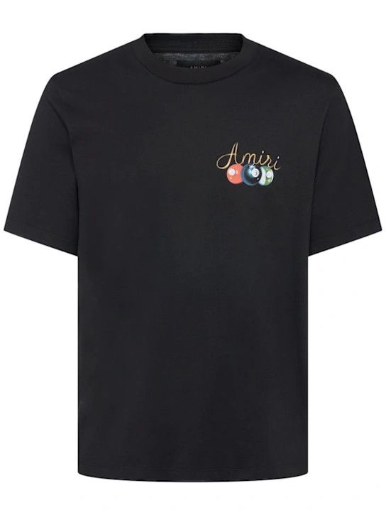o1lsvrm0425 Pool Cue Cotton T-Shirt in Black