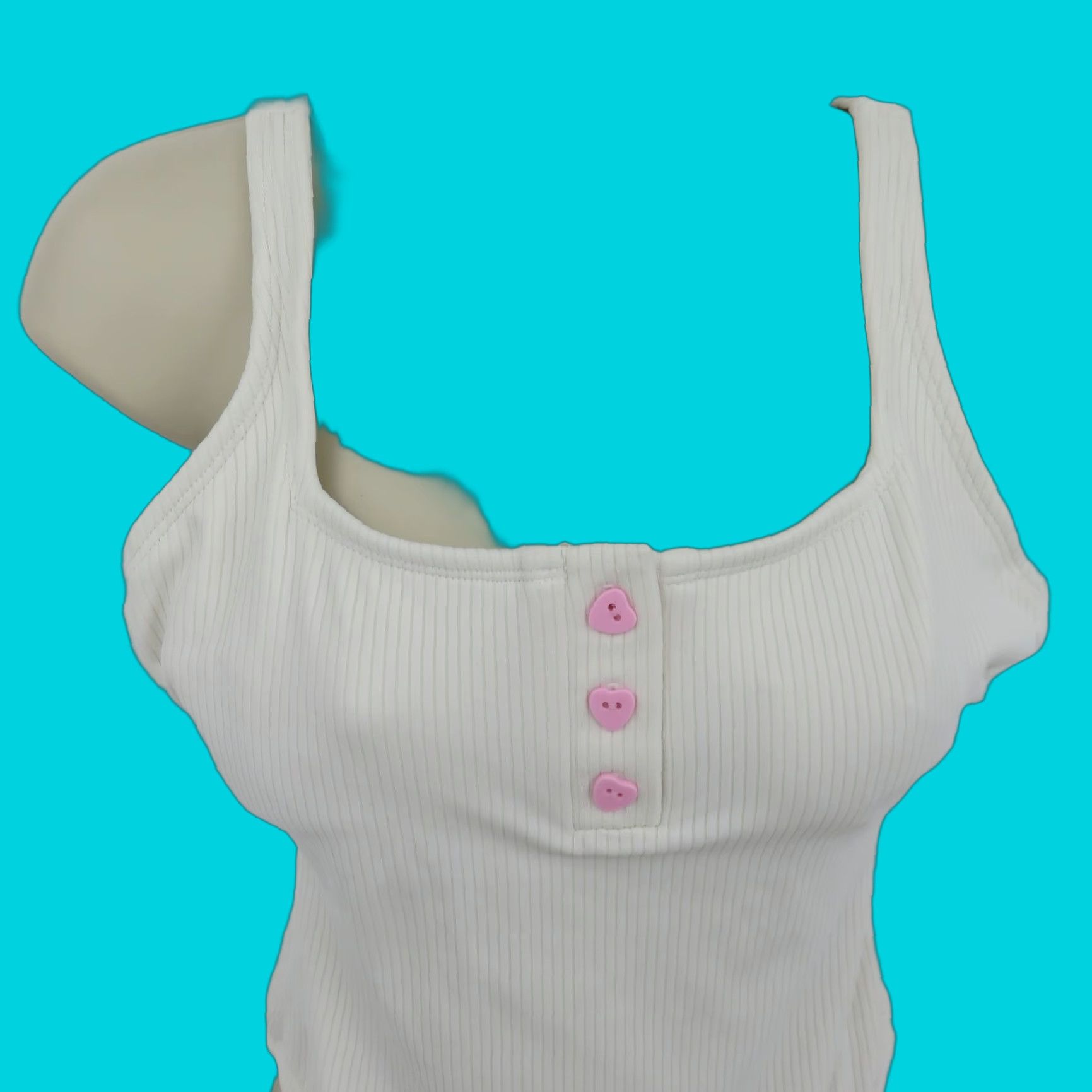 Vintage Stoney Clover Lane Target Women One Piece Swimsuit White Heart Button S Small Navy (S) Size: S Size ONE SIZE - 1 Thumbnail