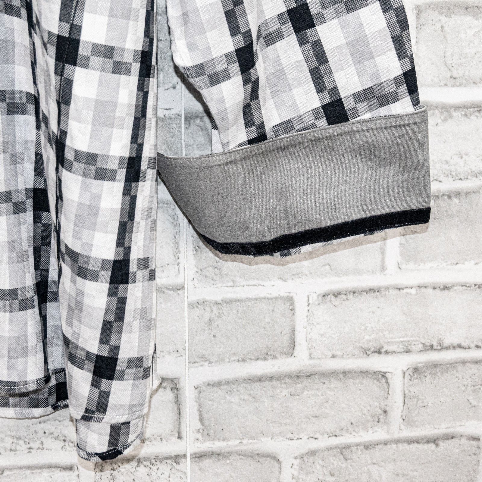 ZAGIRI ZAGIRI Men's Button up Shirt in White Gray Grid check Size US XXL / EU 58 / 5 - 5 Thumbnail
