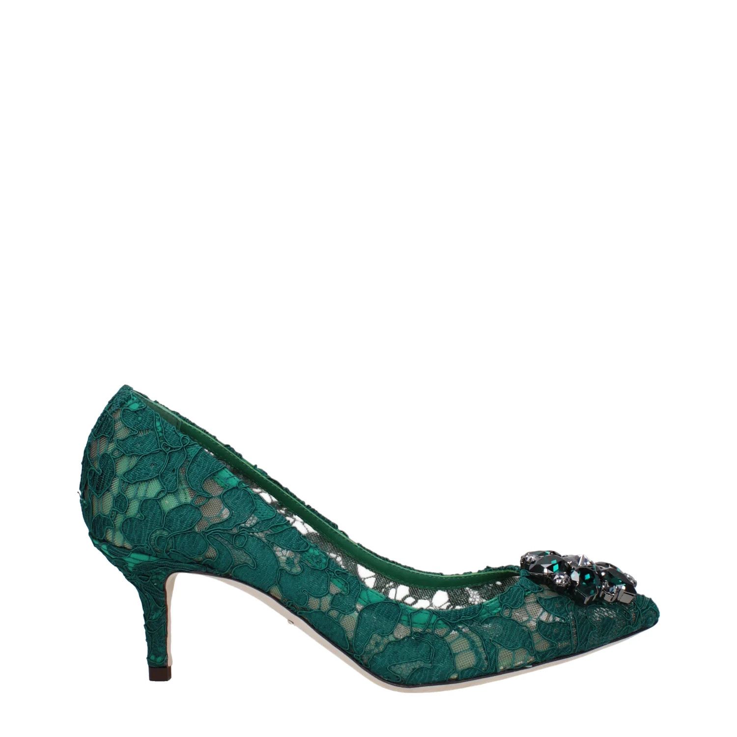 Dolce & Gabbana ob1o1e1124 Lace Pumps in Green Size US 8 / IT 38 - 1 Thumbnail