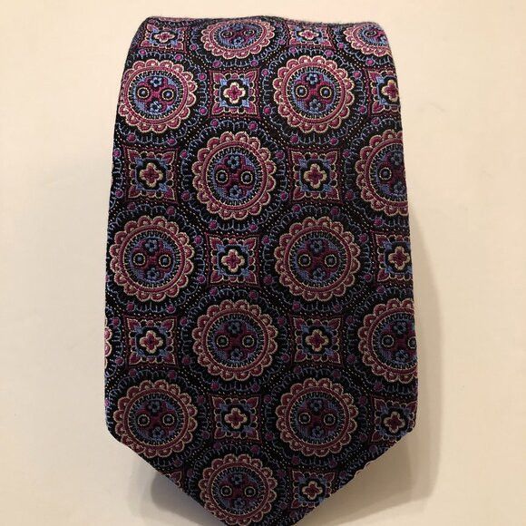Daniel Cremieux Daniel CREMIEUX men's new blue silk tie 3 1/2" X 59" Size ONE SIZE - 1 Thumbnail