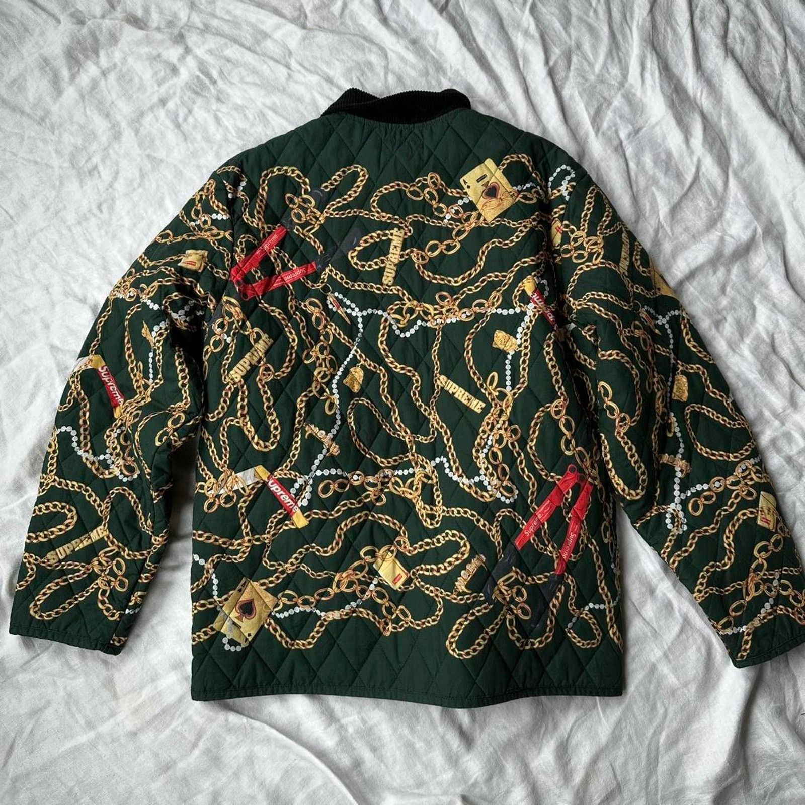 Supreme FW20 Supreme Green Quilted Gold Chain Quilted Work Jacket Size US M / EU 48-50 / 2 - 5 Thumbnail