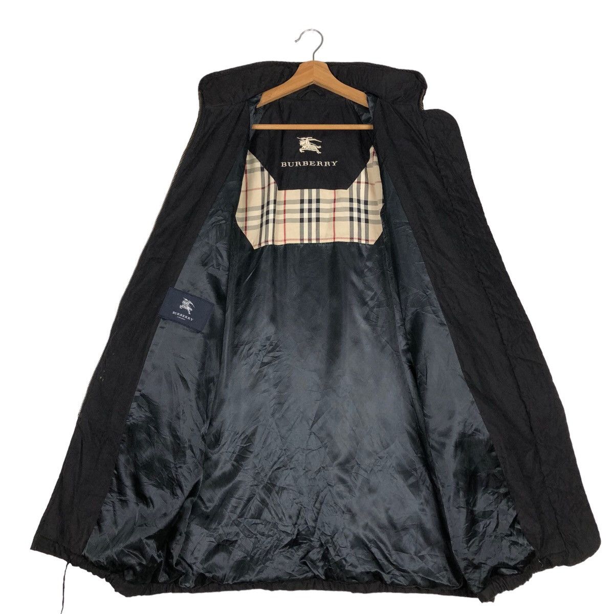 Burberry 🔥Vintage Long Jacket Rich Black Nova Check Burberry London Size US M / EU 48-50 / 2 - 11 Thumbnail