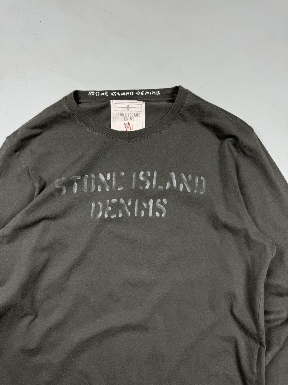 Stone Island Stone Island Vintage Denims Box Logo Longsleeve size M/L Size US M / EU 48-50 / 2 - 2 Thumbnail