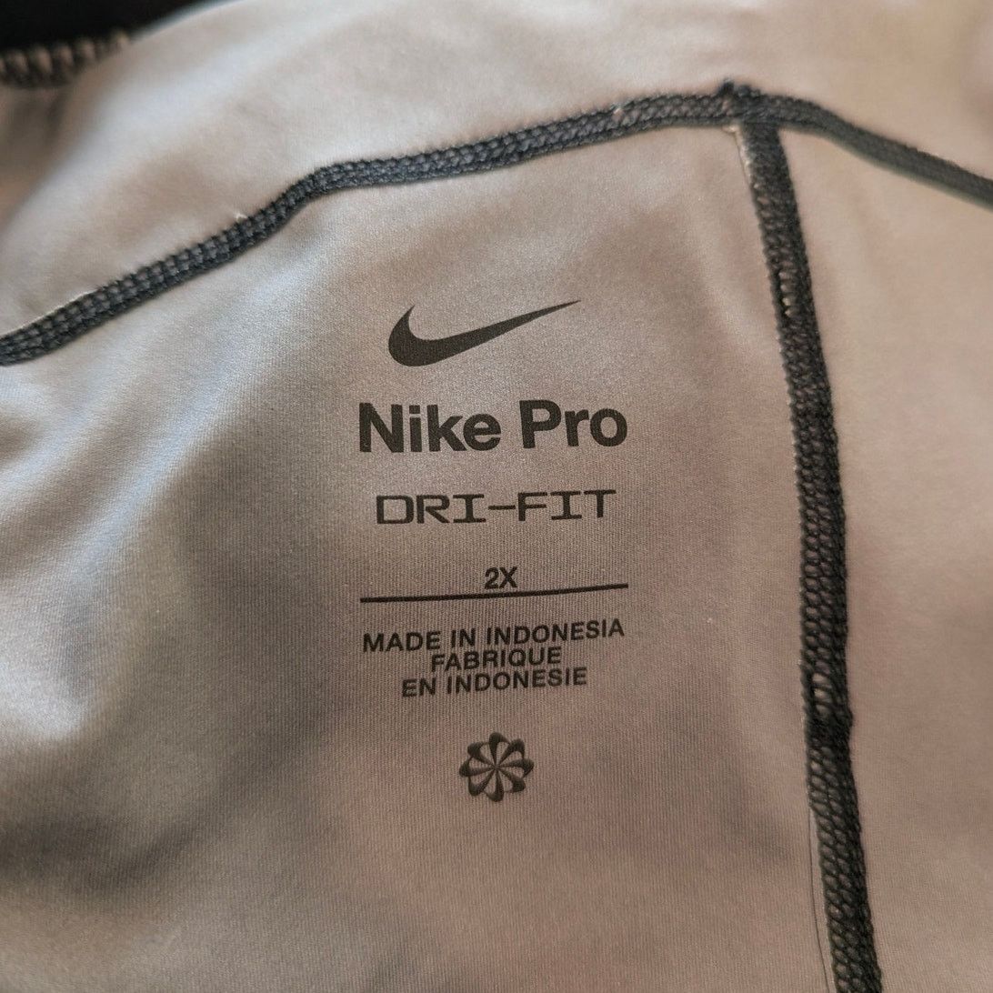 Nike Nike Dri-Fit Grey Blue Graphic Marbled Ice Pro Leggings 2XL Size 40" / US 18 - 6 Thumbnail