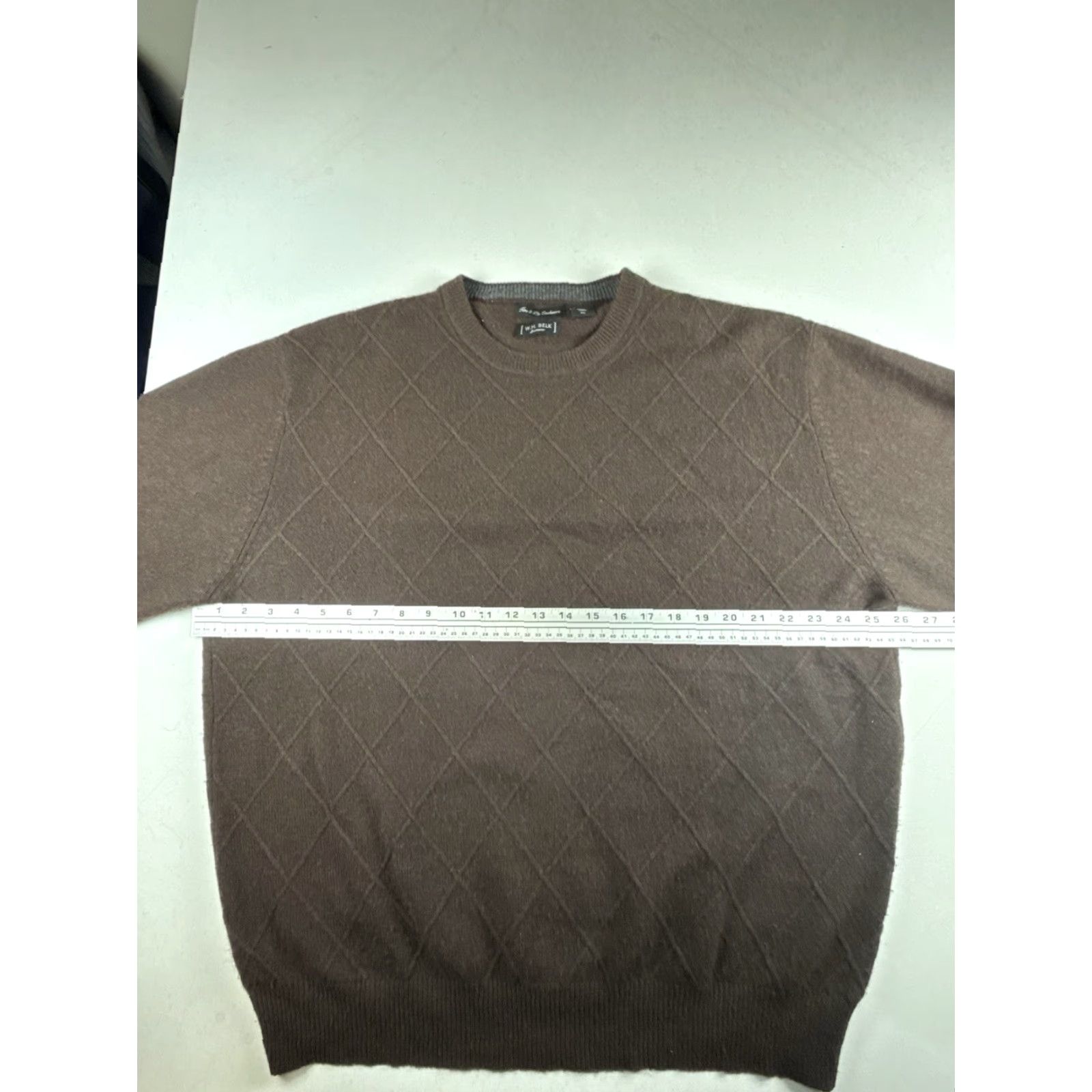 Vintage W.H. Belk Men's Sweater Crew Neck 100% Cashmere Brown XL Regular Long Sleeve Vintage: No Size US XL / EU 56 / 4 - 3 Thumbnail