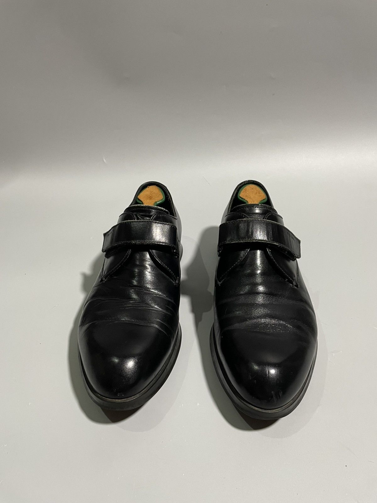 Prada Prada Black Leather Velcro Strap Derby Shoes Size US 6.5 / EU 39-40 - 2 Thumbnail