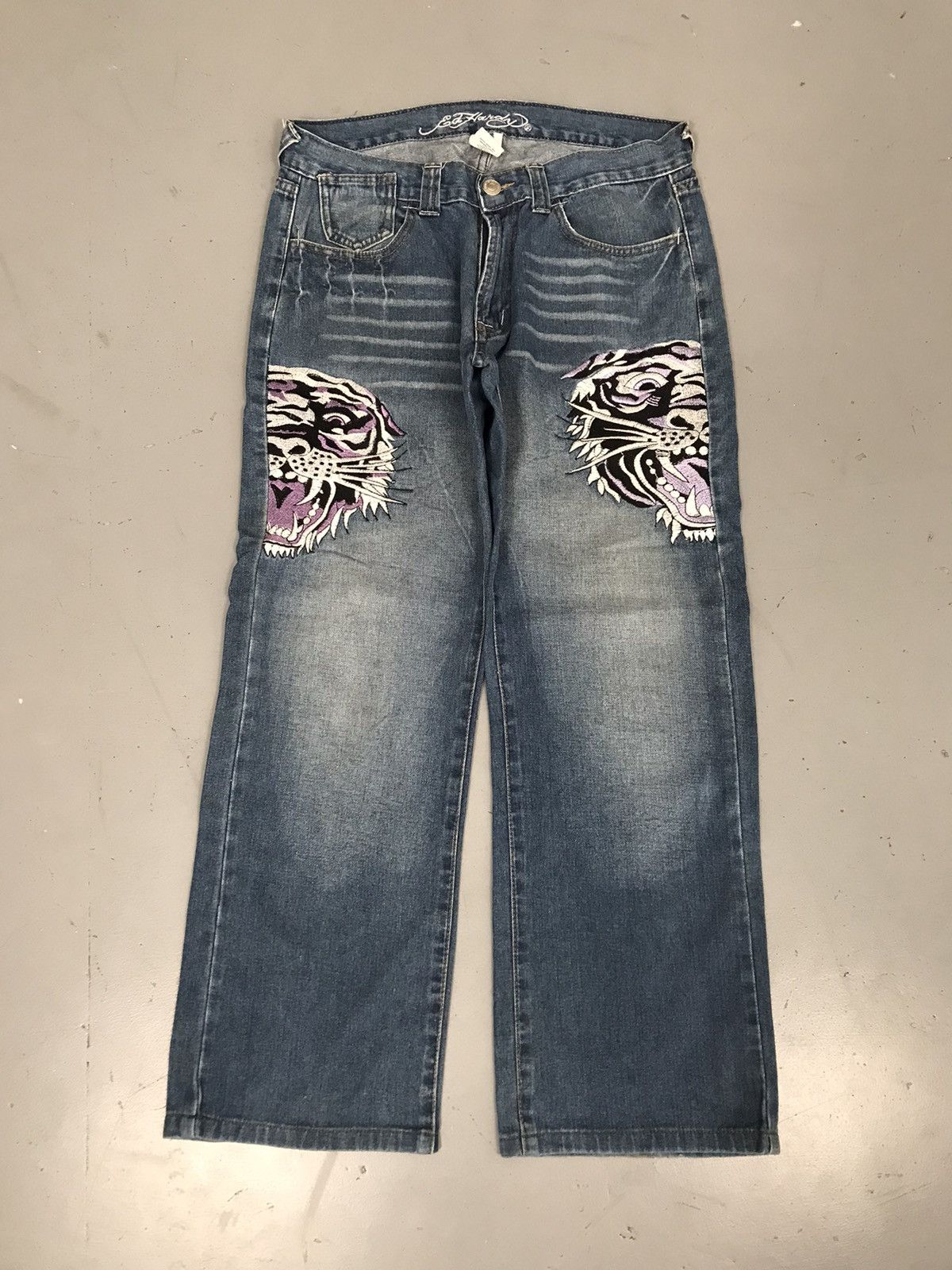 Ed Hardy × Vintage Ed Hardy Embroidered Denim Size US 34 / EU 50 - 1 Thumbnail