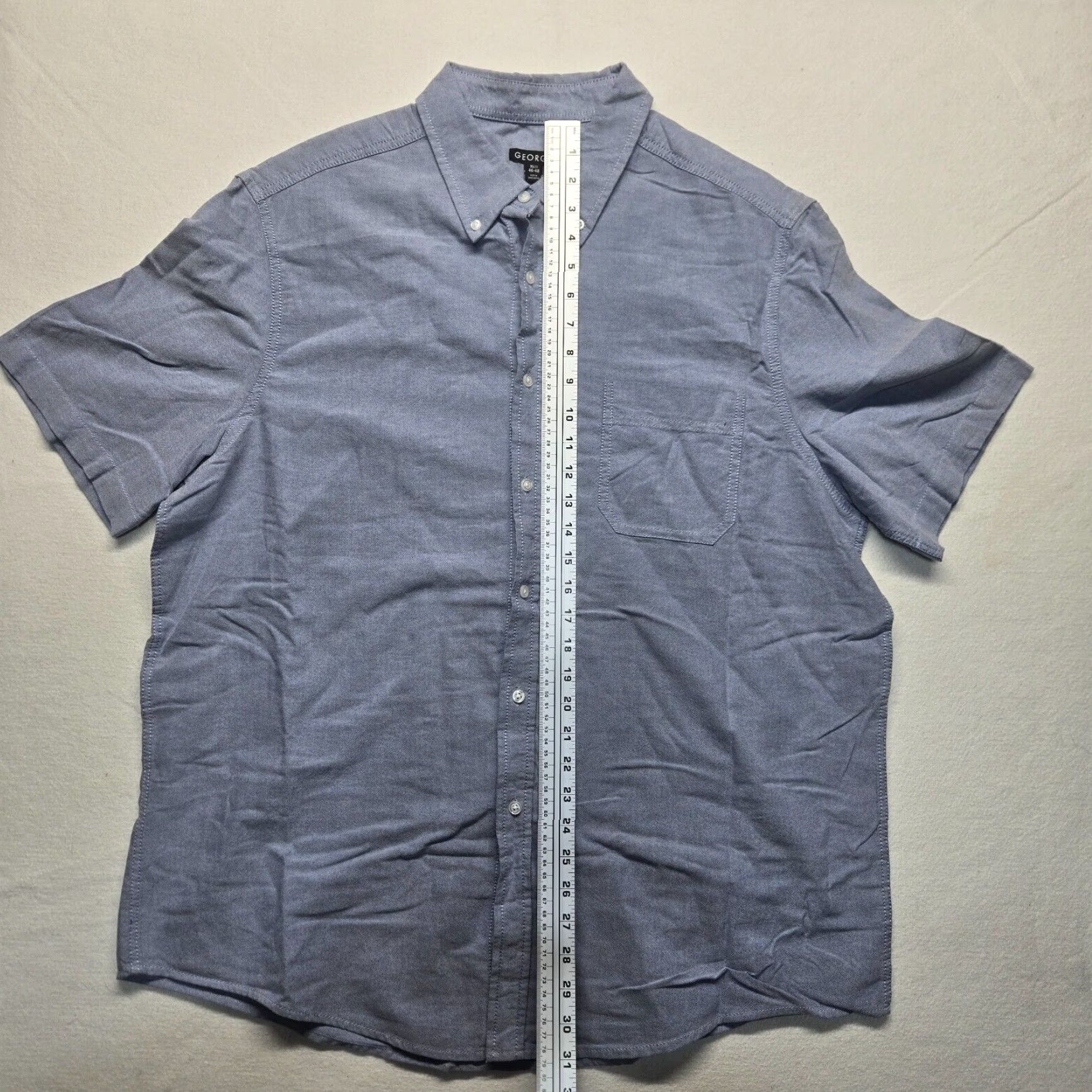 George George Button Up Shirt Short Sleeve Gray Adult Men's XL Size US XL / EU 56 / 4 - 5 Thumbnail