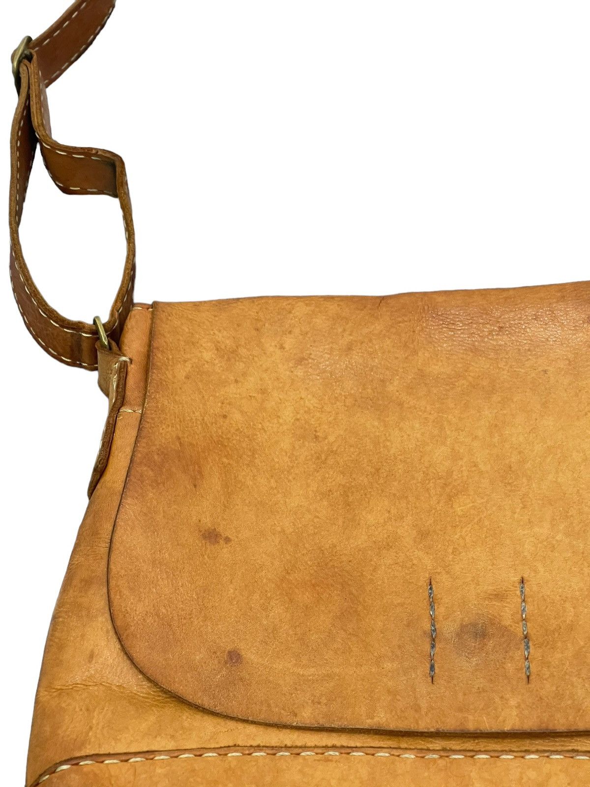 Genuine Leather Full Leather Patina Unknown Handmade Cross Body Bag 3🟩 Size ONE SIZE - 9 Thumbnail
