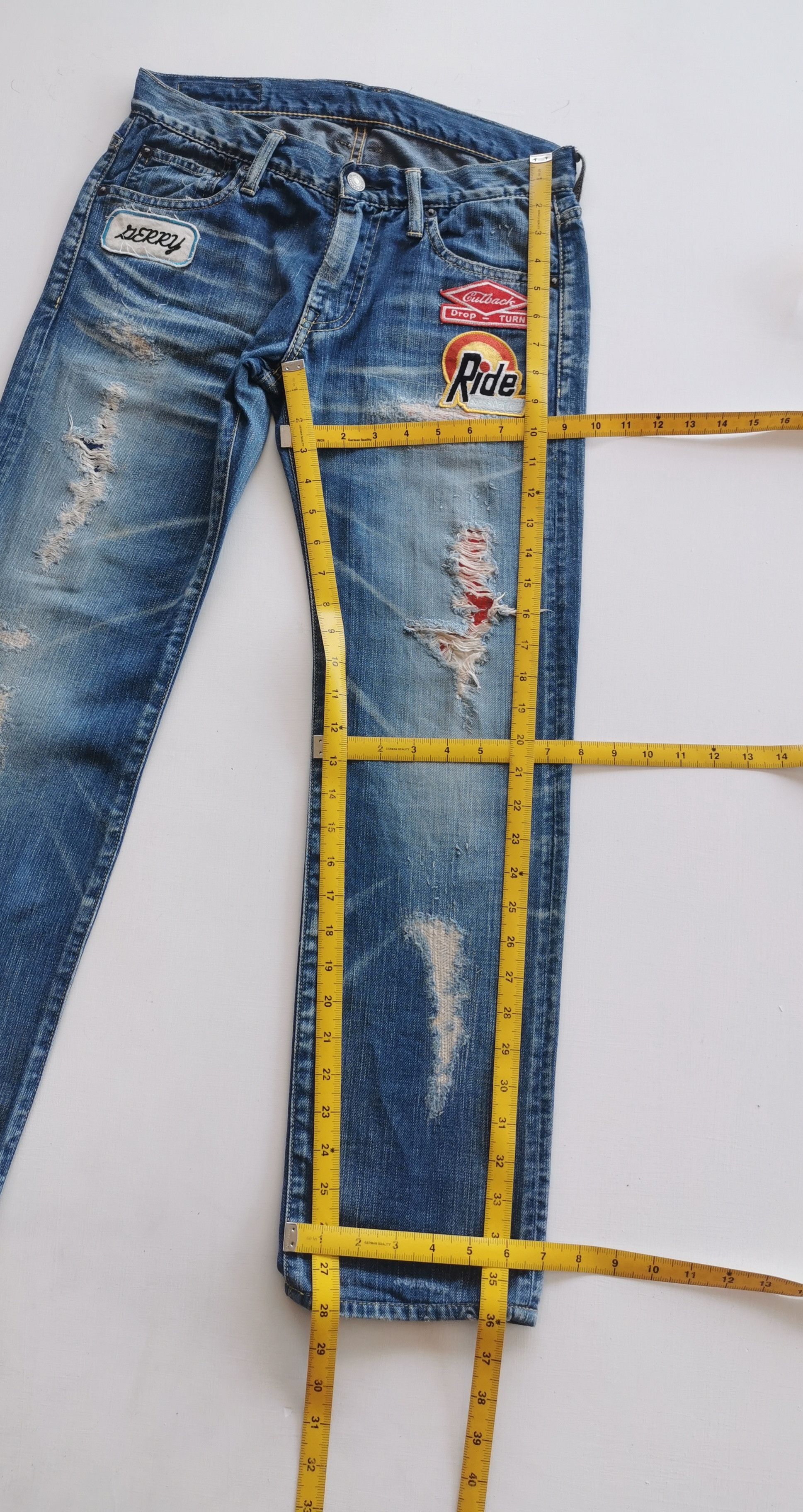 TMT T.M.T Japan Distressed Jeans Patches Style Kapital - 30'x28' Size US 30 / EU 46 - 4 Thumbnail