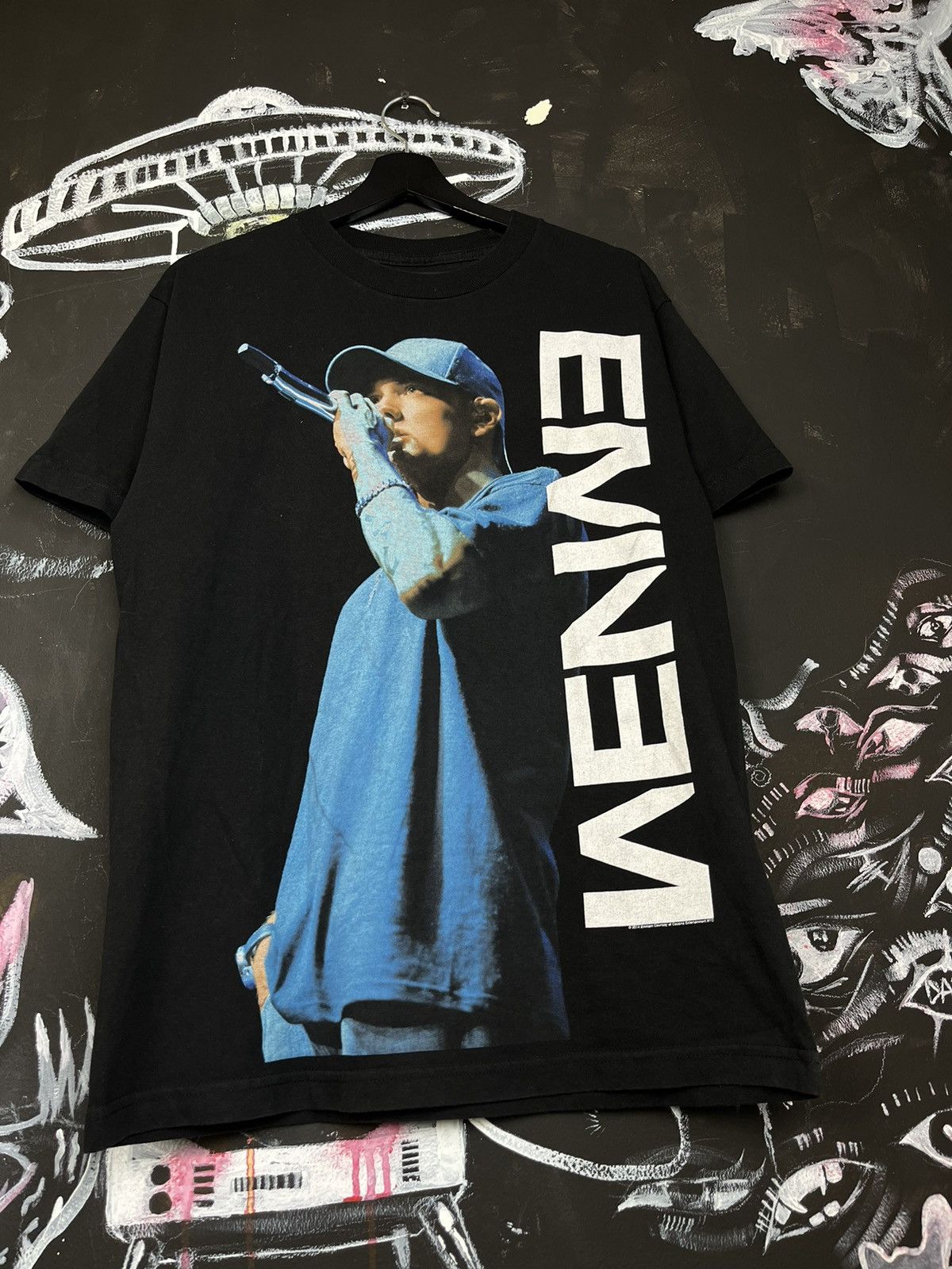 Eminem × Vintage Vintage Eminem Full Print Y2k Black Tee Size US M / EU 48-50 / 2 - 2 Thumbnail