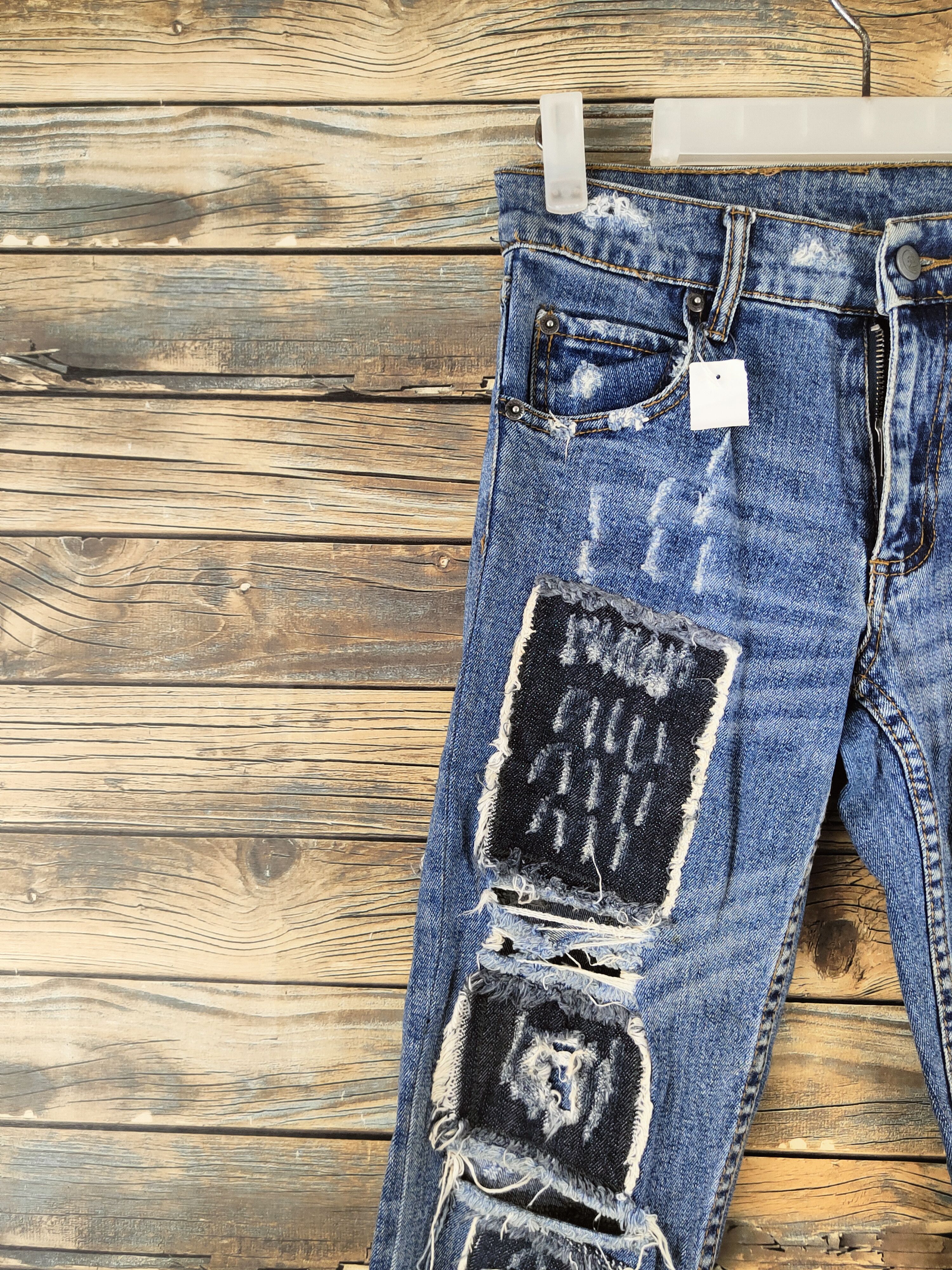 Cheap Monday DL Cheap Monday Blue Distressed Ripped Jeans #46-780 Size US 26 / EU 42 - 3 Thumbnail