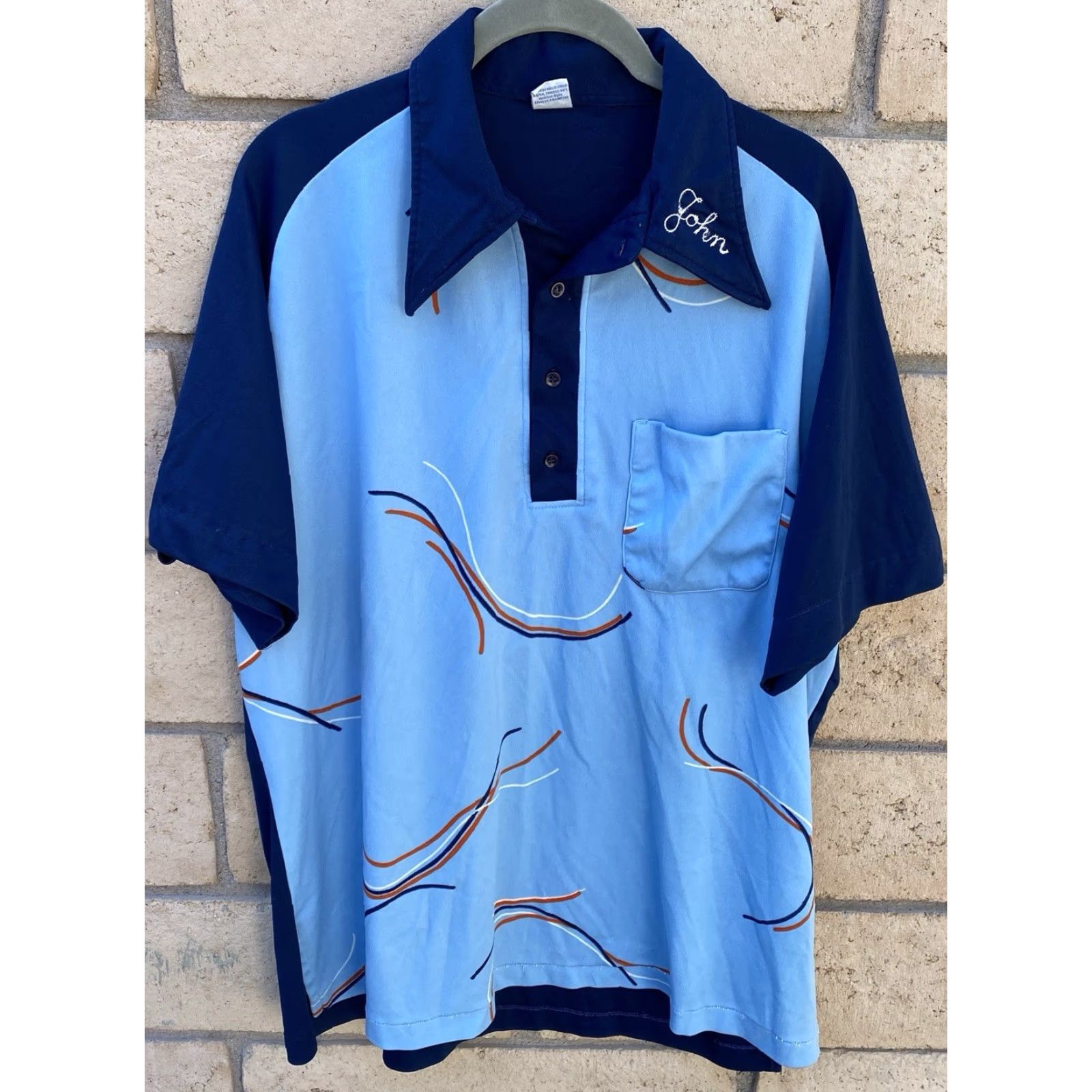 Vintage VINTAGE Bowling Shirt Joe DiMaggios Pizza & Pasta Chain Stitch John Size XL Polo, Rugby Blue Mens XL Size US XL / EU 56 / 4 - 3 Thumbnail
