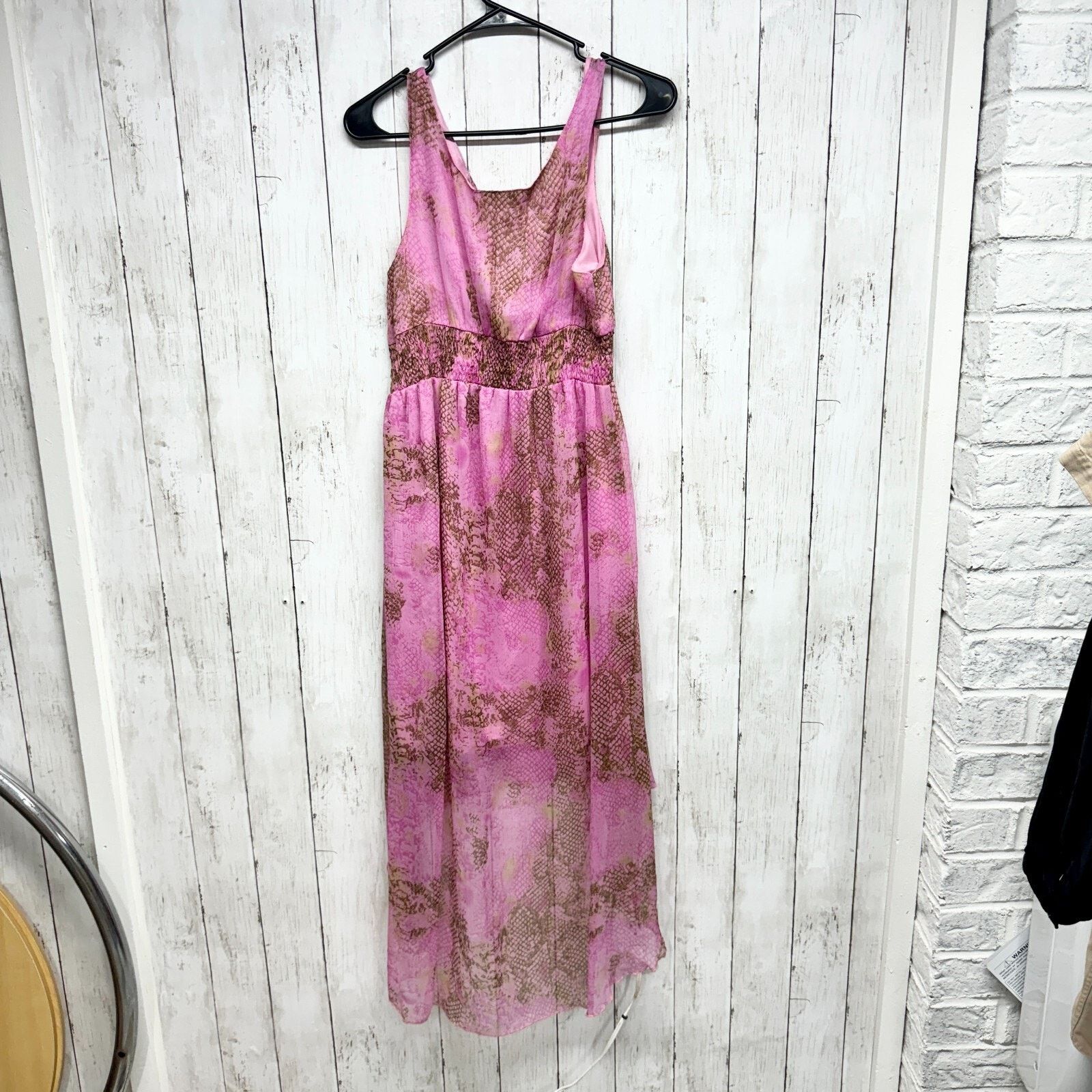 Vintage Jessica Taylor Dress LG Pink High Low Maxi Sleeveless Sheer Size L / US 10 / IT 46 - 6 Thumbnail