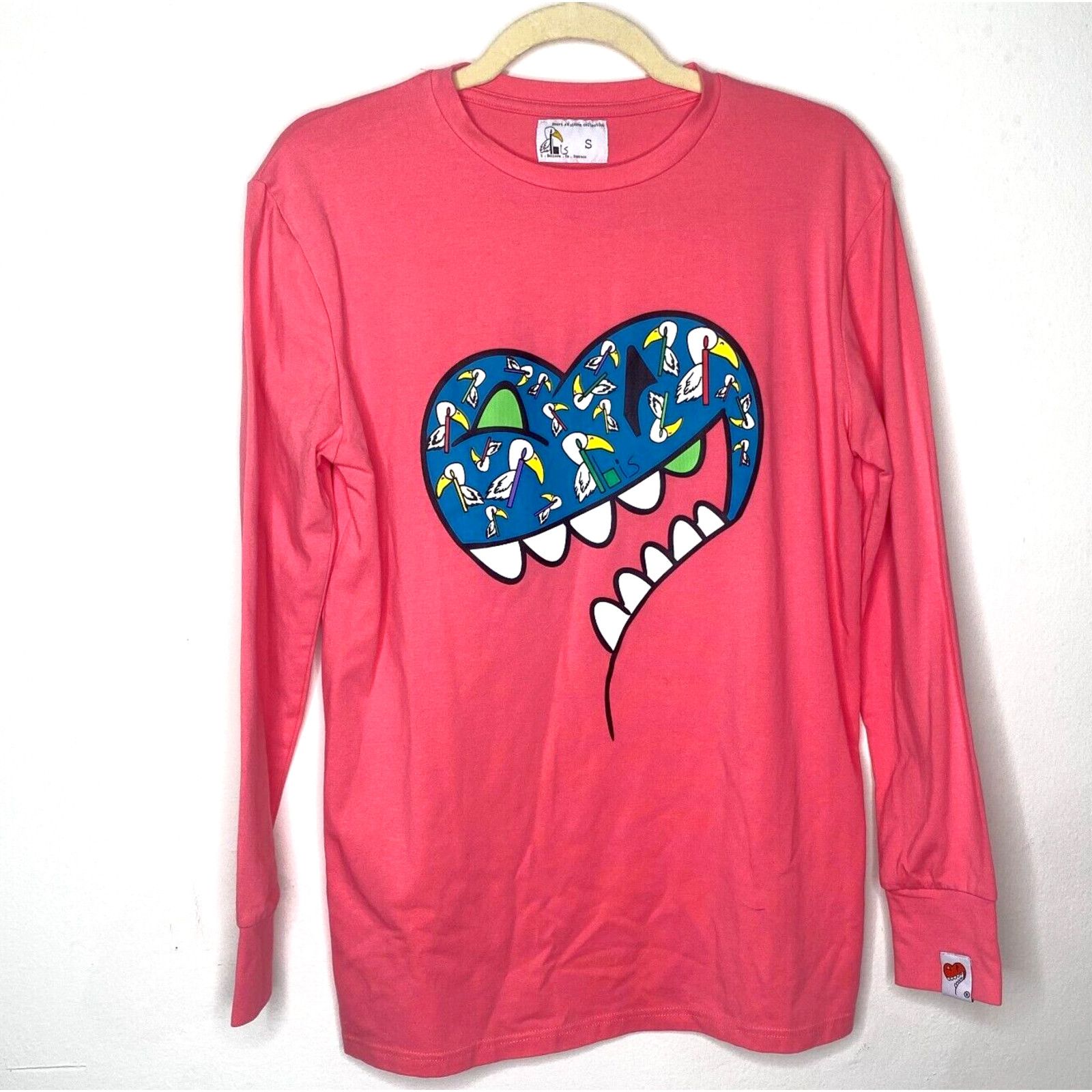 Other RARE Ibis Heart On Sleeve Pink Coral Tee Long Sleeve SM Size S / US 4 / IT 40 - 1 Thumbnail