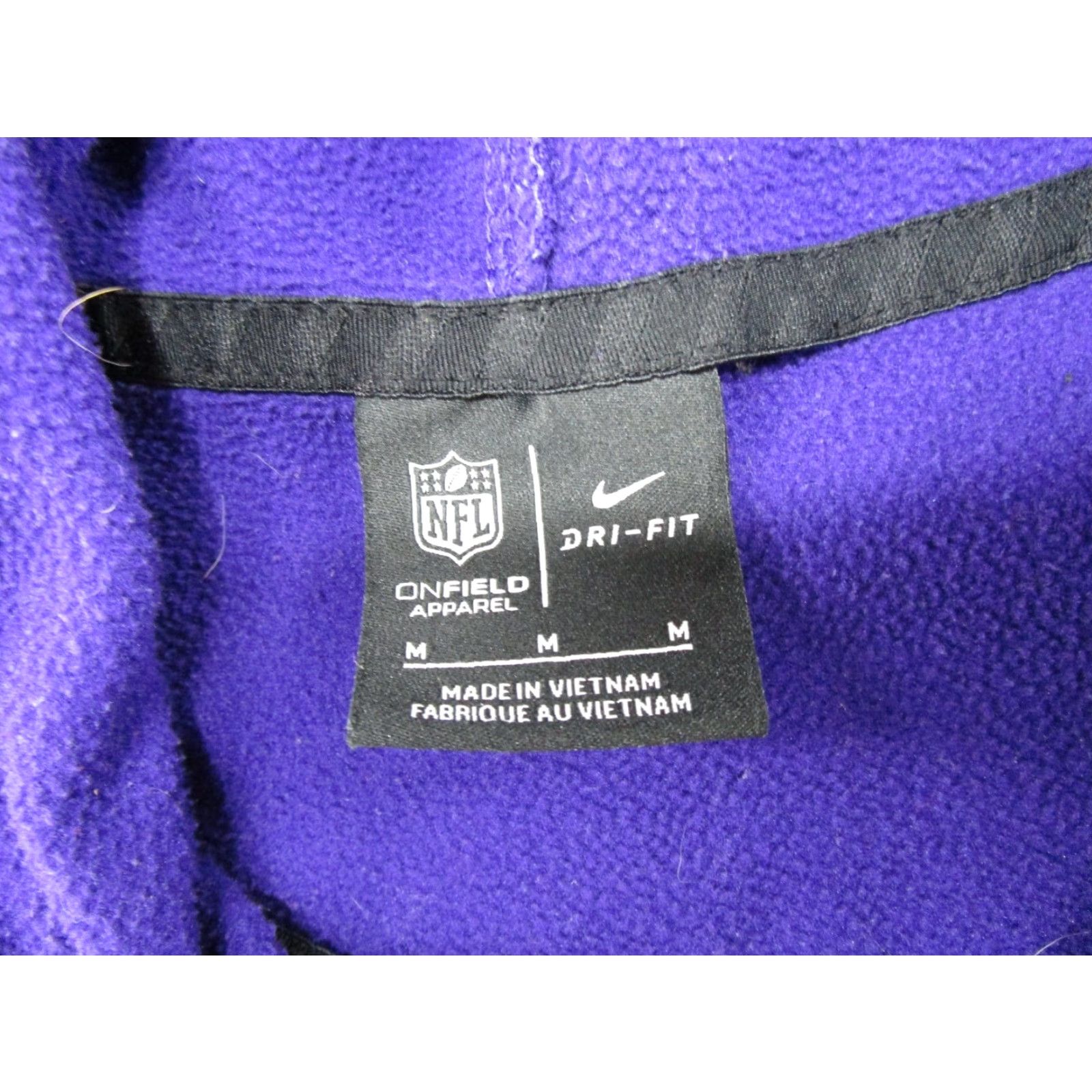 Nike Nike Dri Fit NFL On Field Apparel Full Zip Minnesota Vikings Hoodie M Purple Nike Football Hoodie Mens Size US M / EU 48-50 / 2 - 2 Thumbnail