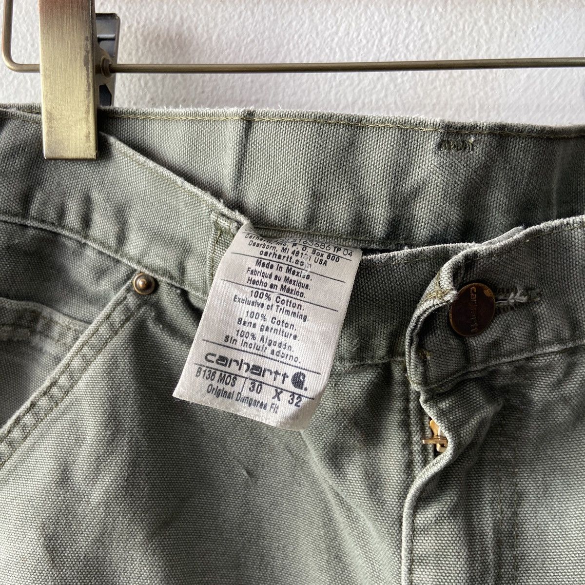 Carhartt × Vintage Distressed Faded Vintage Carhartt Double Knee Moss Green Size US 30 / EU 46 - 16 Thumbnail