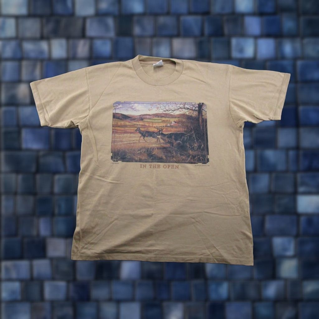 Gildan VTG Y2K In The Open Deer Hunting Rut Buck Graphic Farming T-Shirt Mens XL Size US XL / EU 56 / 4 - 1 Thumbnail