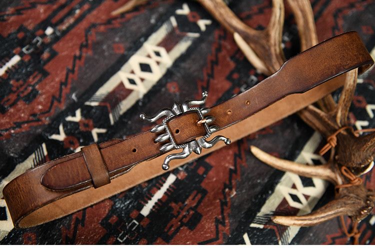 Leather Punk Rock Extra Thick Belt Size ONE SIZE - 2 Thumbnail