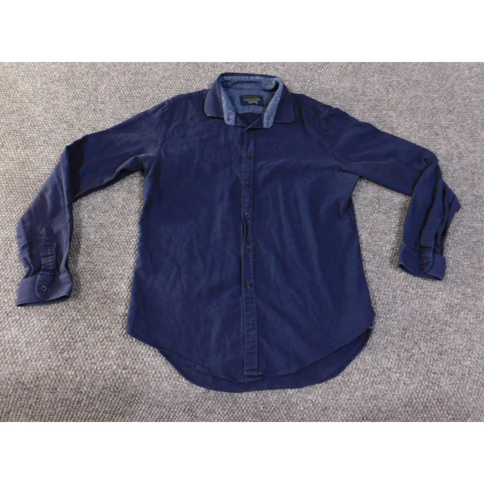 Zara Zara Man button down shirt Mens L Blue Geometric Slim Fit Casual Shirt Button-Up Knit Cotton Size US L / EU 52-54 / 3 - 2 Thumbnail