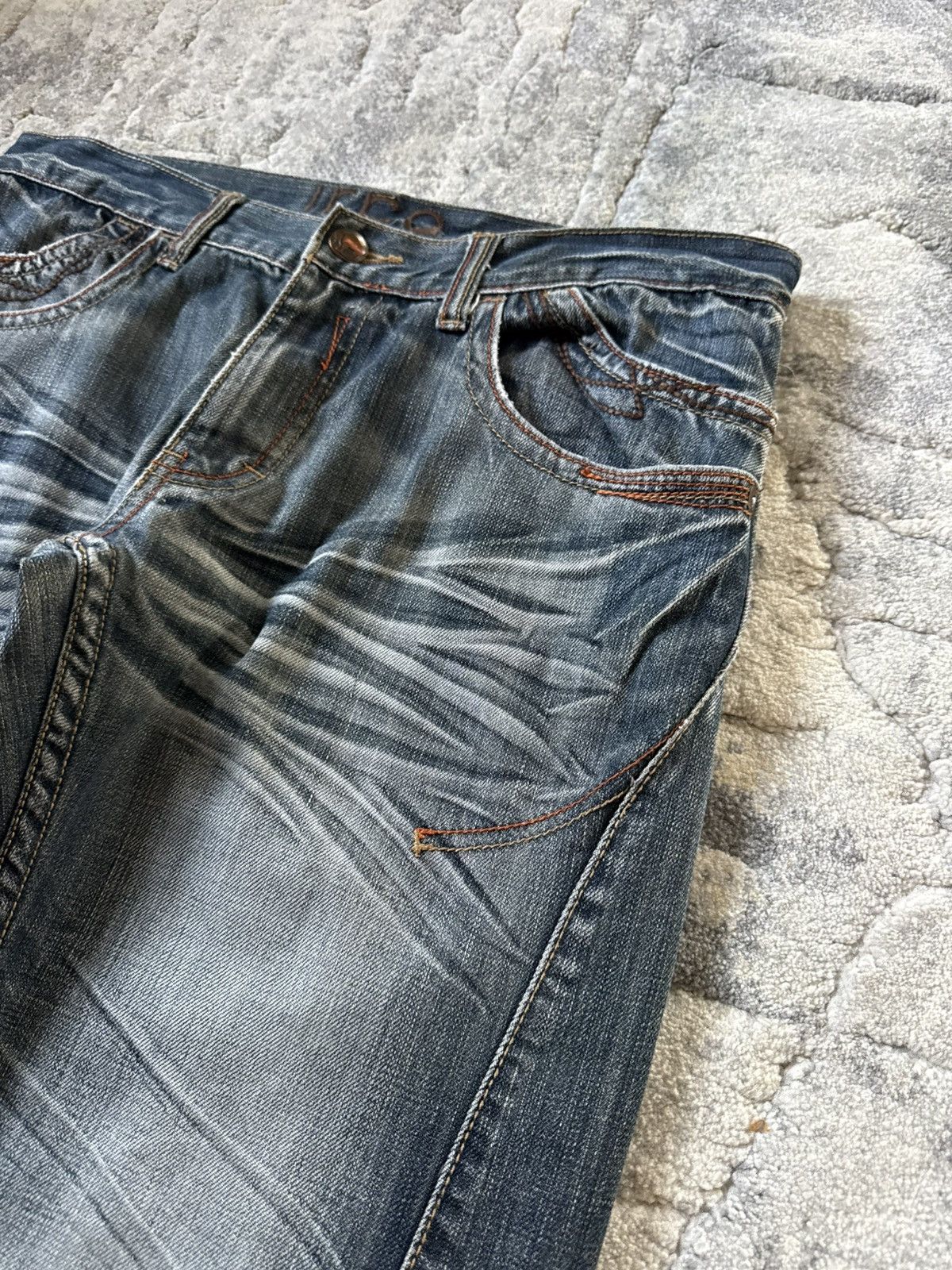 If Six Was Nine Ikka Japan Paneled Cut & Sew Claw Mark Fade Wash Jeans Size US 32 / EU 48 - 6 Thumbnail