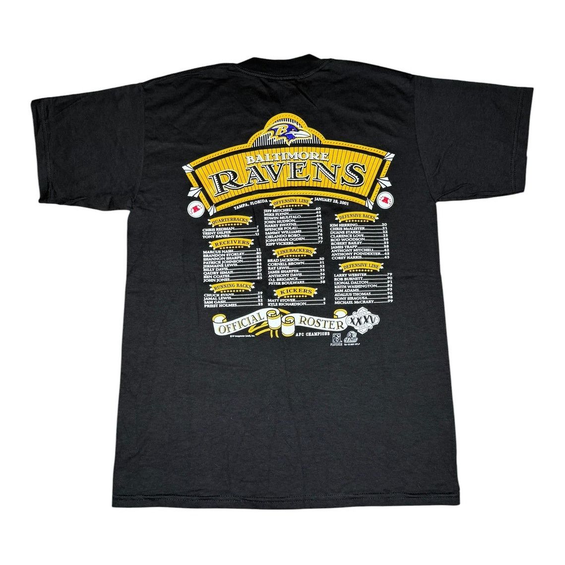 Gildan × NFL × Vintage Vintage Y2k Baltimore Ravens Super Bowl Roster NFL T-Shirt Size US M / EU 48-50 / 2 - 2 Thumbnail