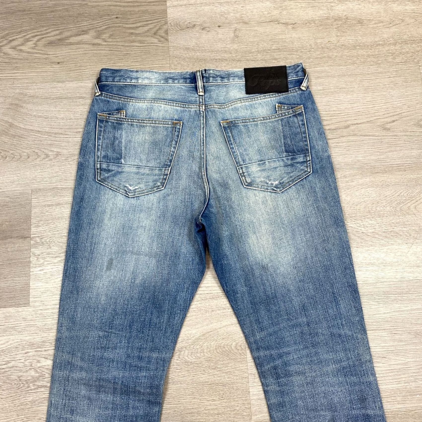 Prps PRPS Jeans Men's 32x34 Le Sabre Slim Tapered Fit Distressed Blue Size US 32 / EU 48 - 4 Thumbnail
