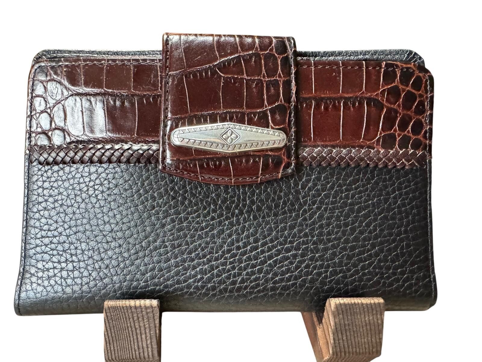 Brighton Brighton Two-Tone Leather Wallet with Crocodile Embossed Size ONE SIZE - 2 Thumbnail