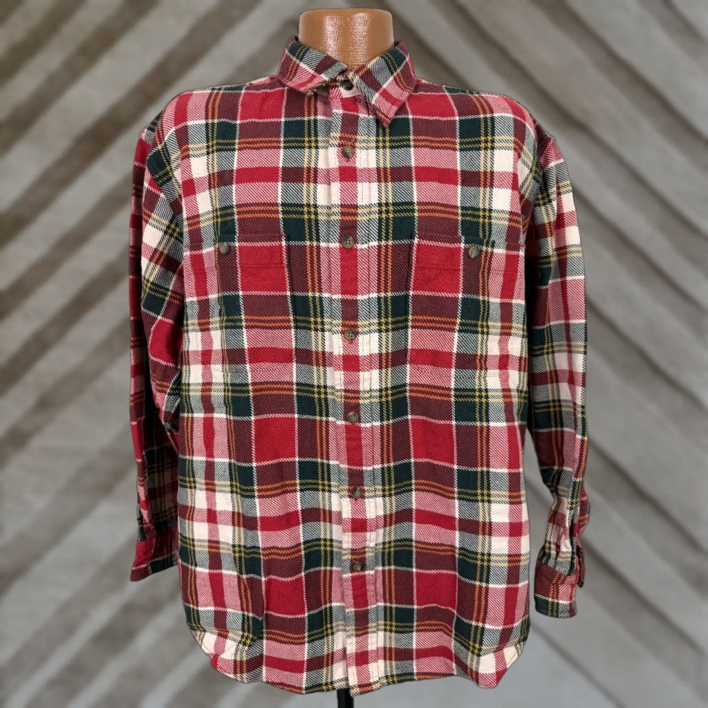 Eddie Bauer VINTAGE Eddie Bauer Flannel Shirt Men M Oversized Heavyweight Red Plaid Button-Up Size US M / EU 48-50 / 2 - 1 Thumbnail