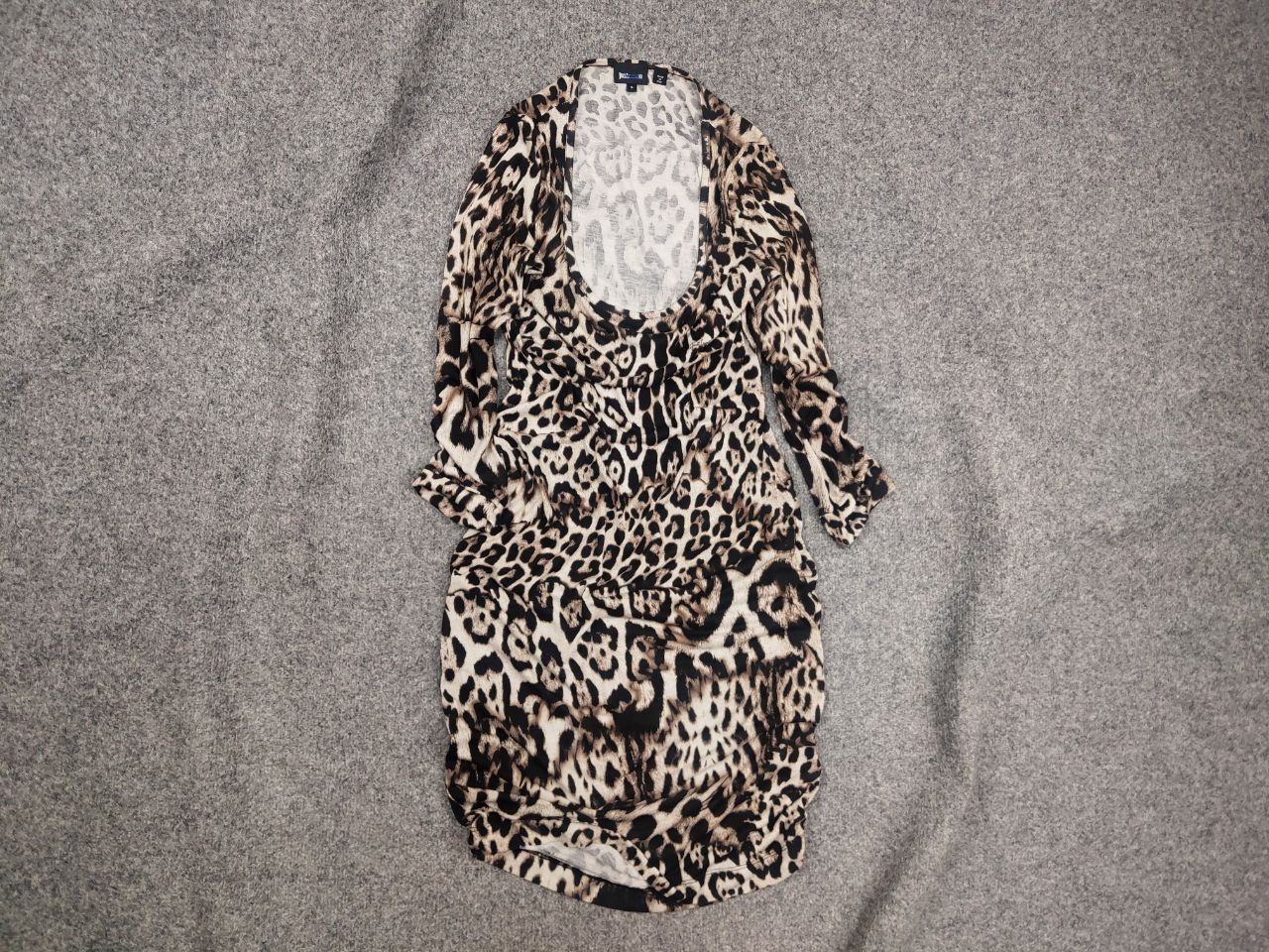 Just Cavalli Just Cavalli Design Leopard Animal Beige Print Midi Dress Size S / US 4 / IT 40 - 1 Thumbnail