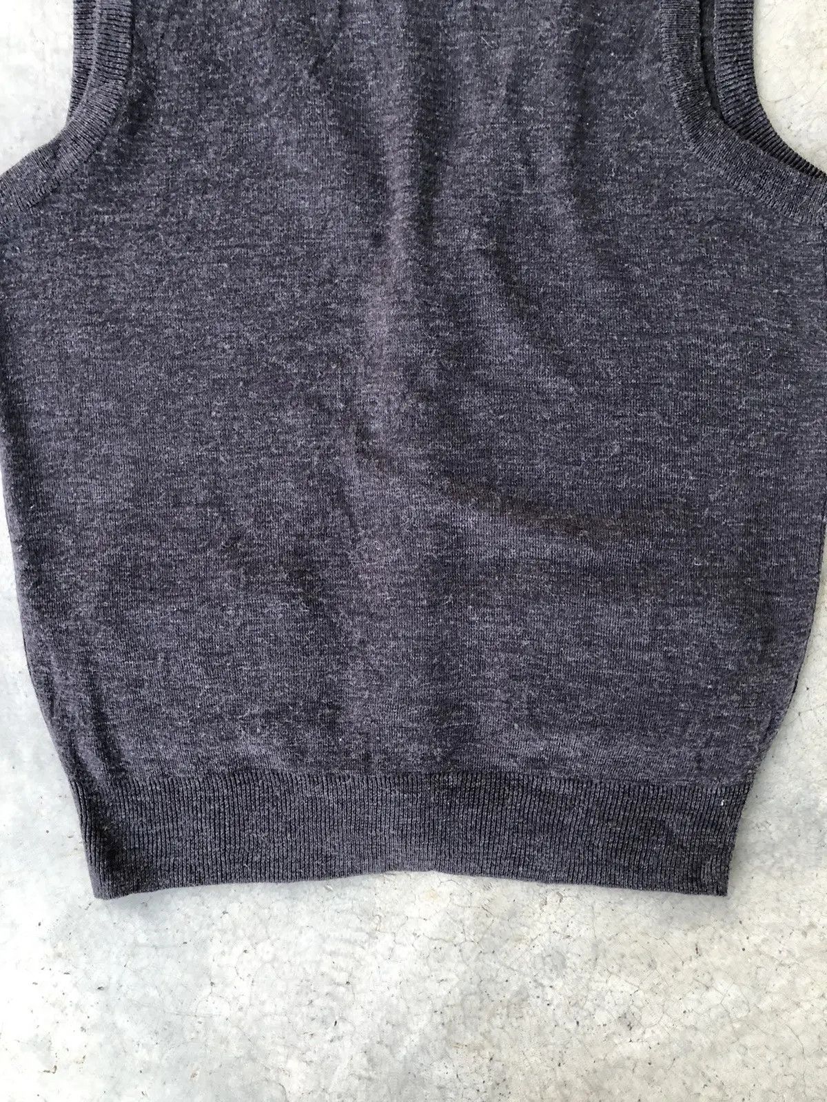 Designer × Homespun Knitwear Grey V-Neck Sweater Vest Cardigan With Pocket Size US M / EU 48-50 / 2 - 10 Thumbnail
