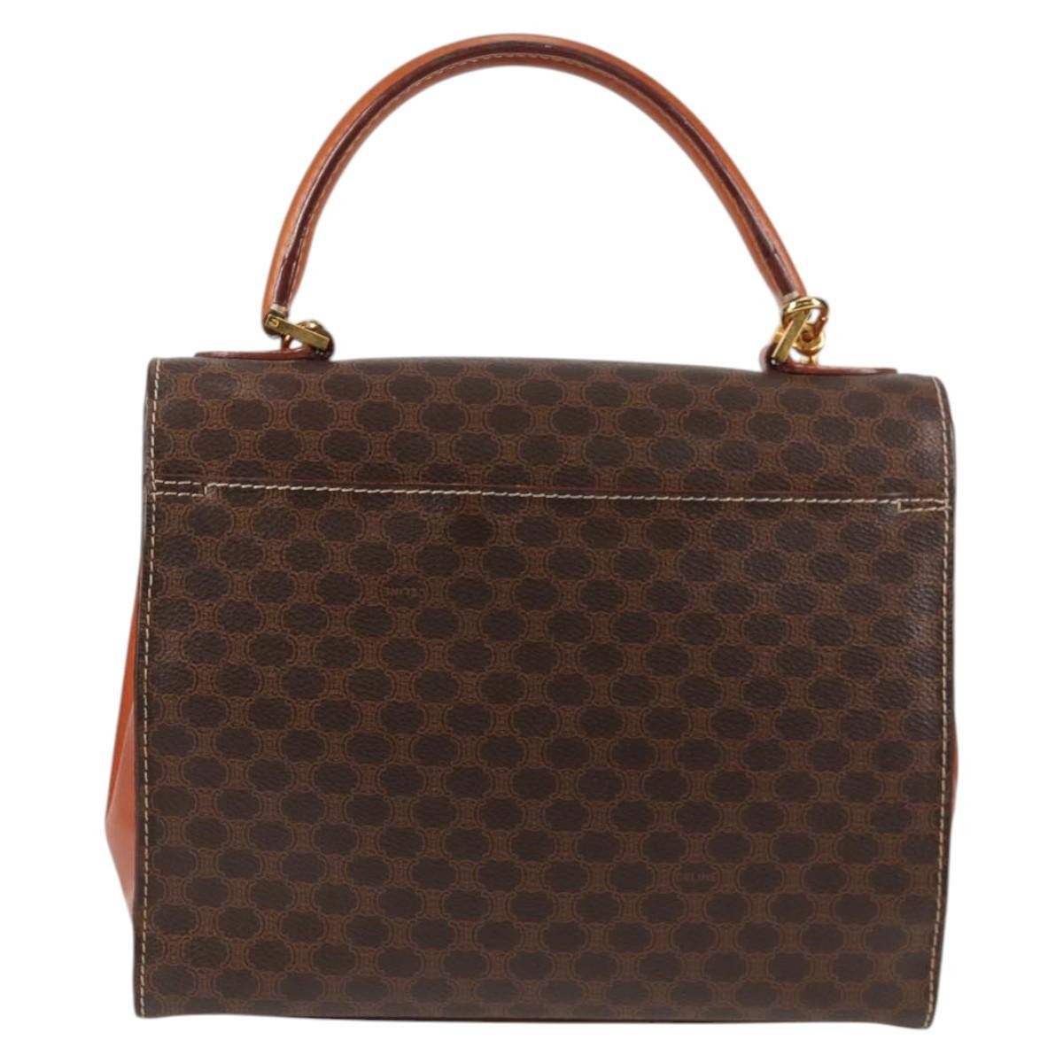 Celine CELINE Macadam Canvas Hand Bag Pvc Leather Brown Gold Size ONE SIZE - 3 Thumbnail