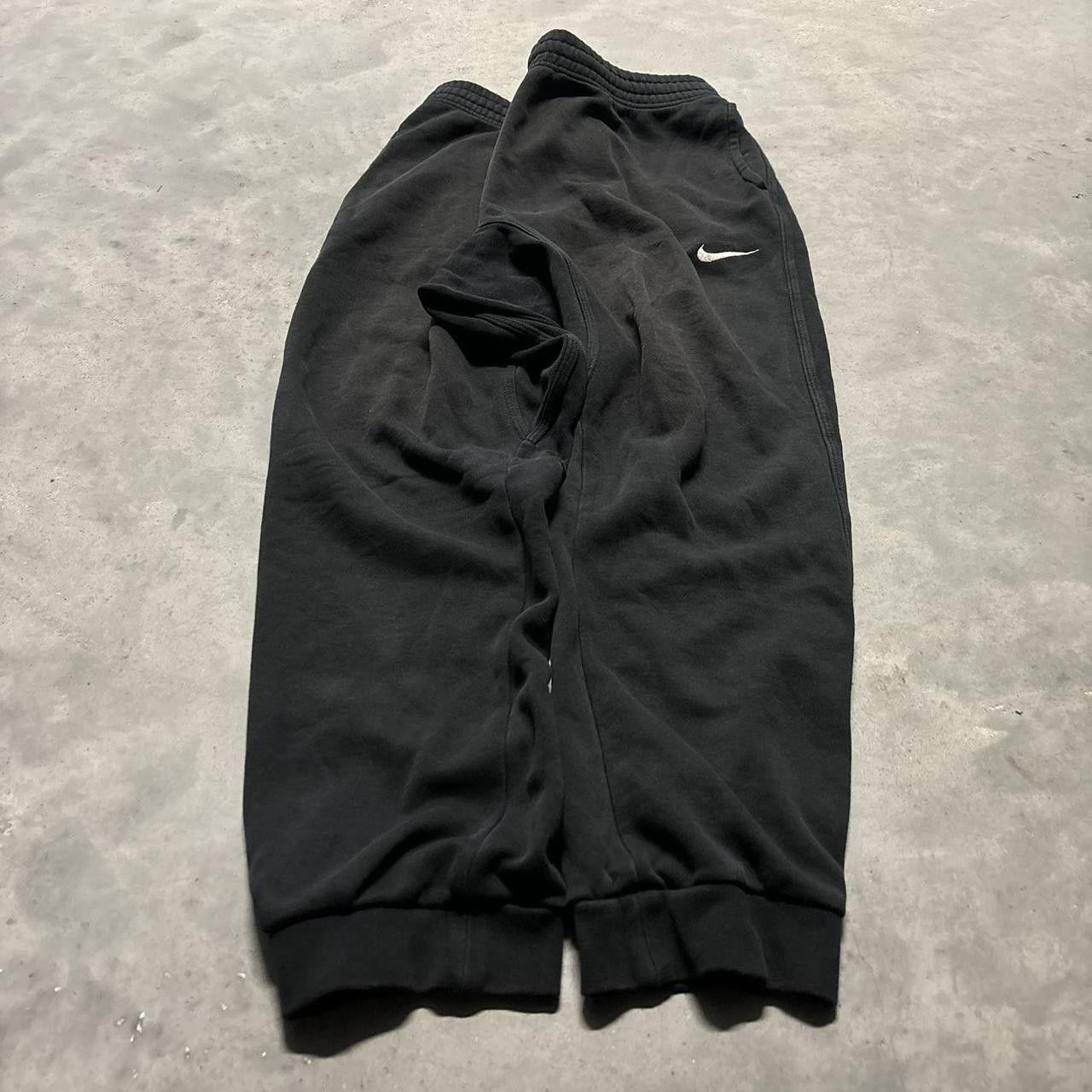 Nike × Vintage Crazy Vintage Y2K/2000s Black Nike Swoosh Drill Essential Joggers! Size US 32 / EU 48 - 2 Thumbnail