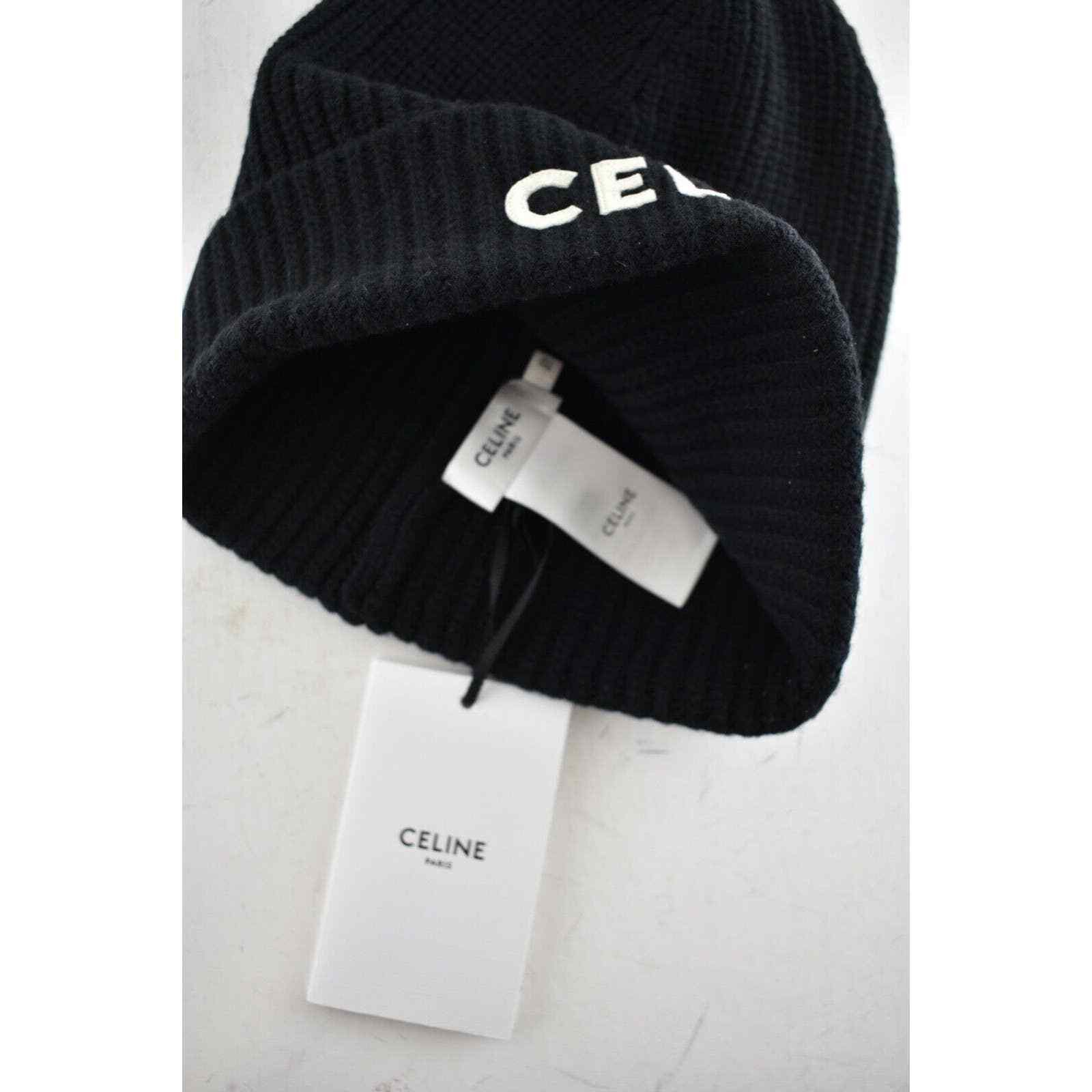 Celine Celine Paris Laine Knit Wool Embroidered Beanie Winter Hat Size ONE SIZE - 8 Thumbnail