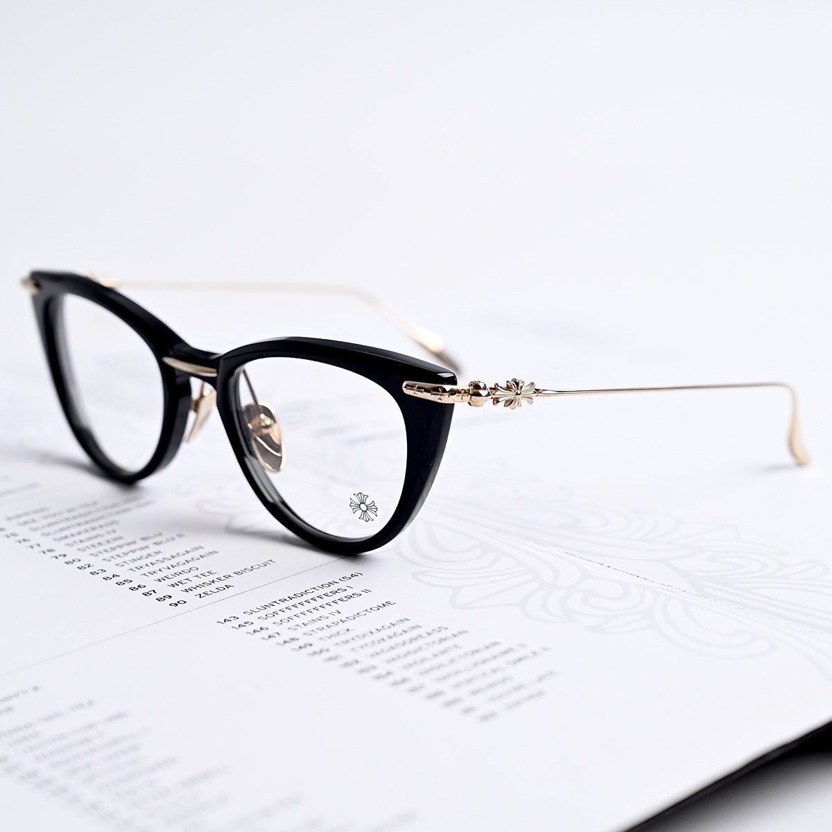 Chrome Hearts CHROME HEARTS NEW LOVER BLACK GOLD PLATED GLASSES Size ONE SIZE - 2 Thumbnail