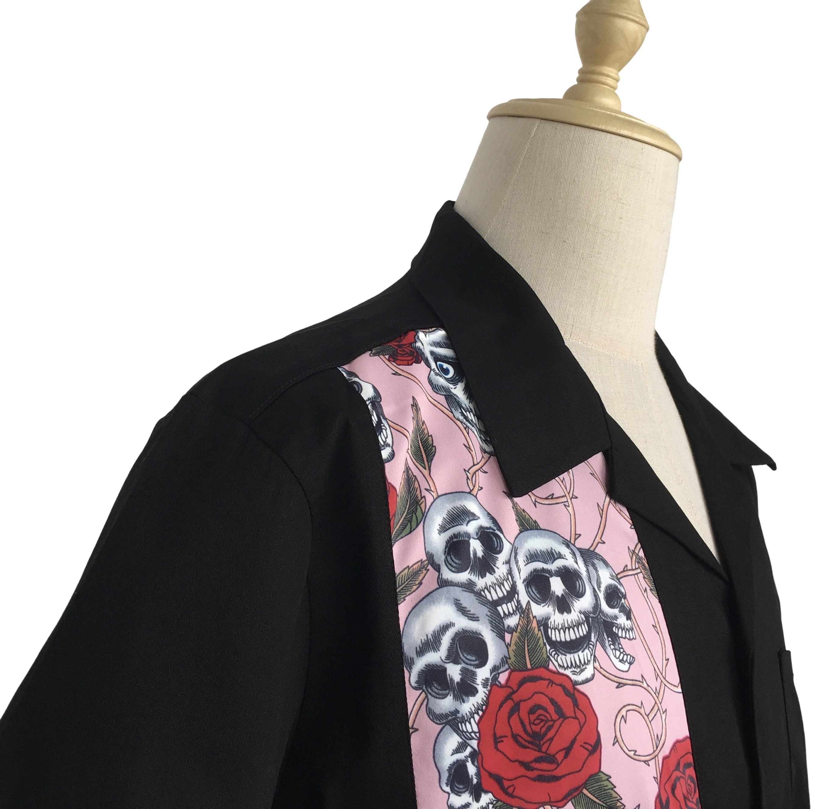 Other Short Sleeve Button Down Men Shirts Skull Pink Size US XXL / EU 58 / 5 - 6 Thumbnail