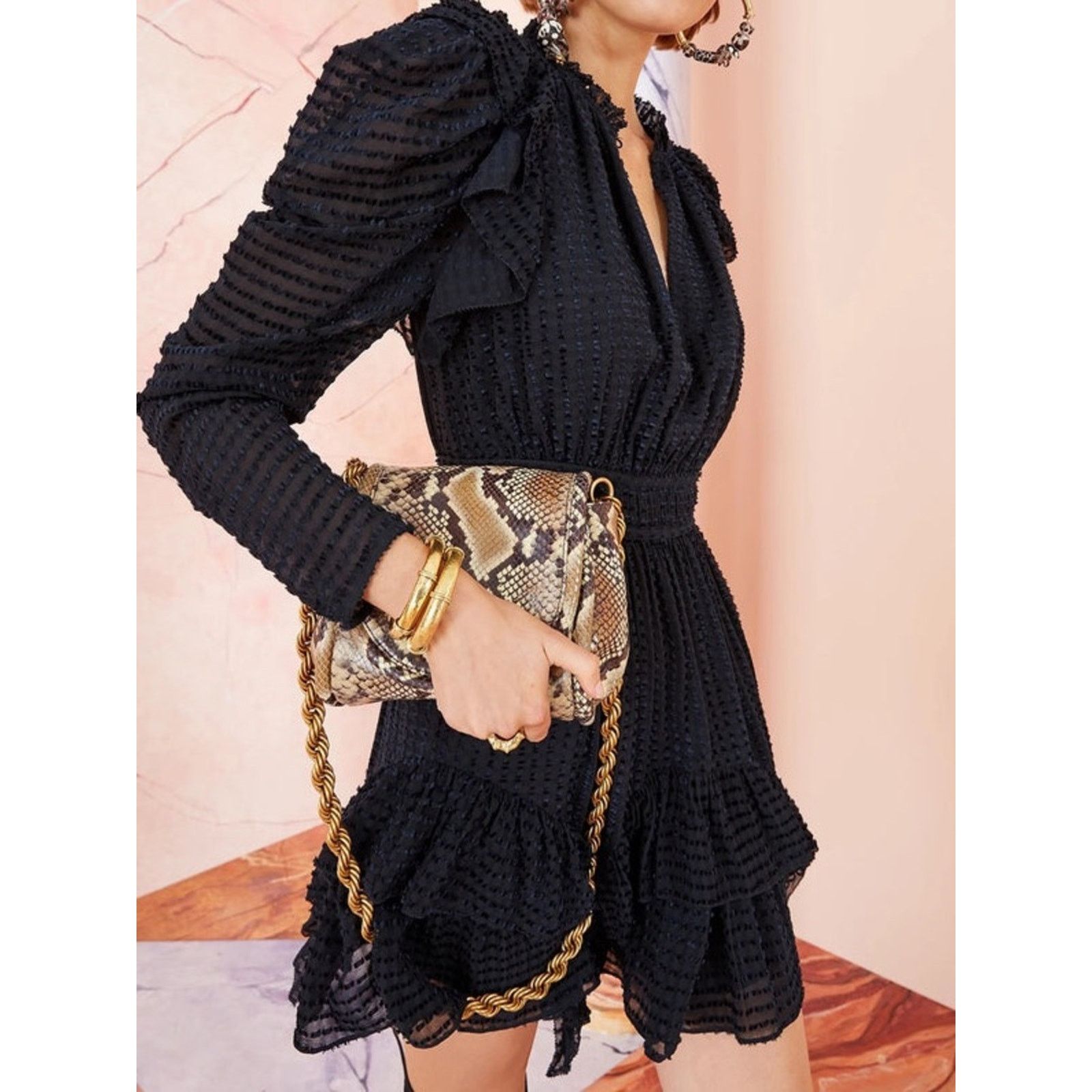 Ulla Johnson Ulla Johnson $575 Leah Dress in Noir Size 4 EUC Size S / US 4 / IT 40 - 11 Thumbnail