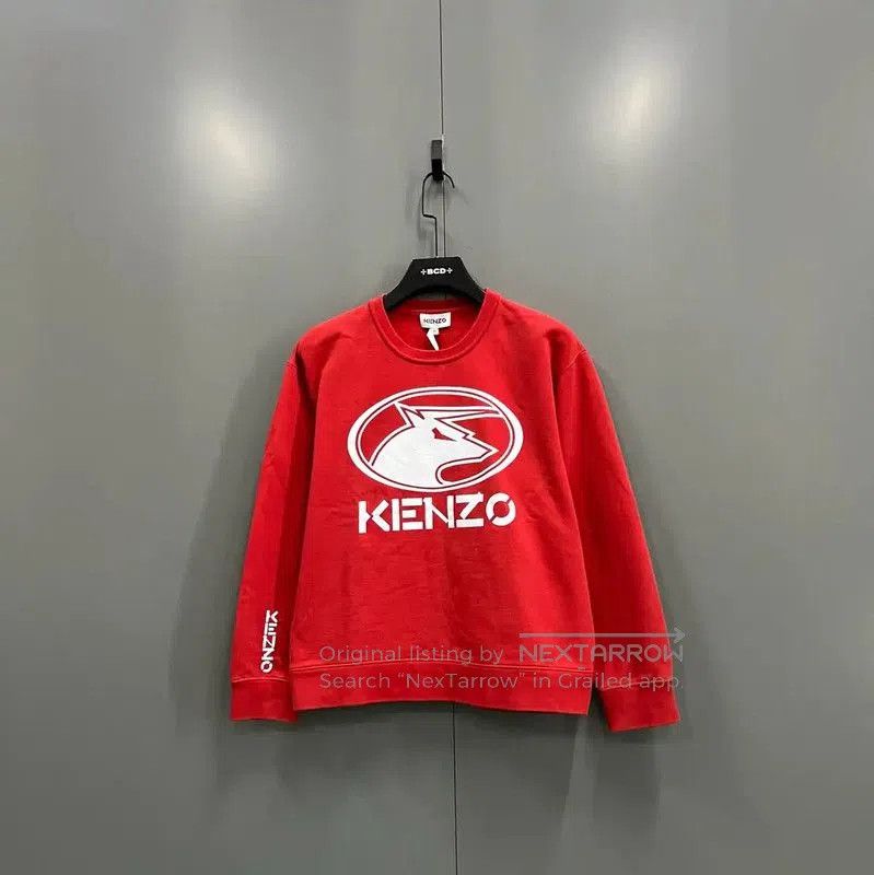 Kenzo KENZO Red Cotton Logo Long Sleeve Sweatshirt . Size XL / US 12-14 / IT 48-50 - 1 Thumbnail
