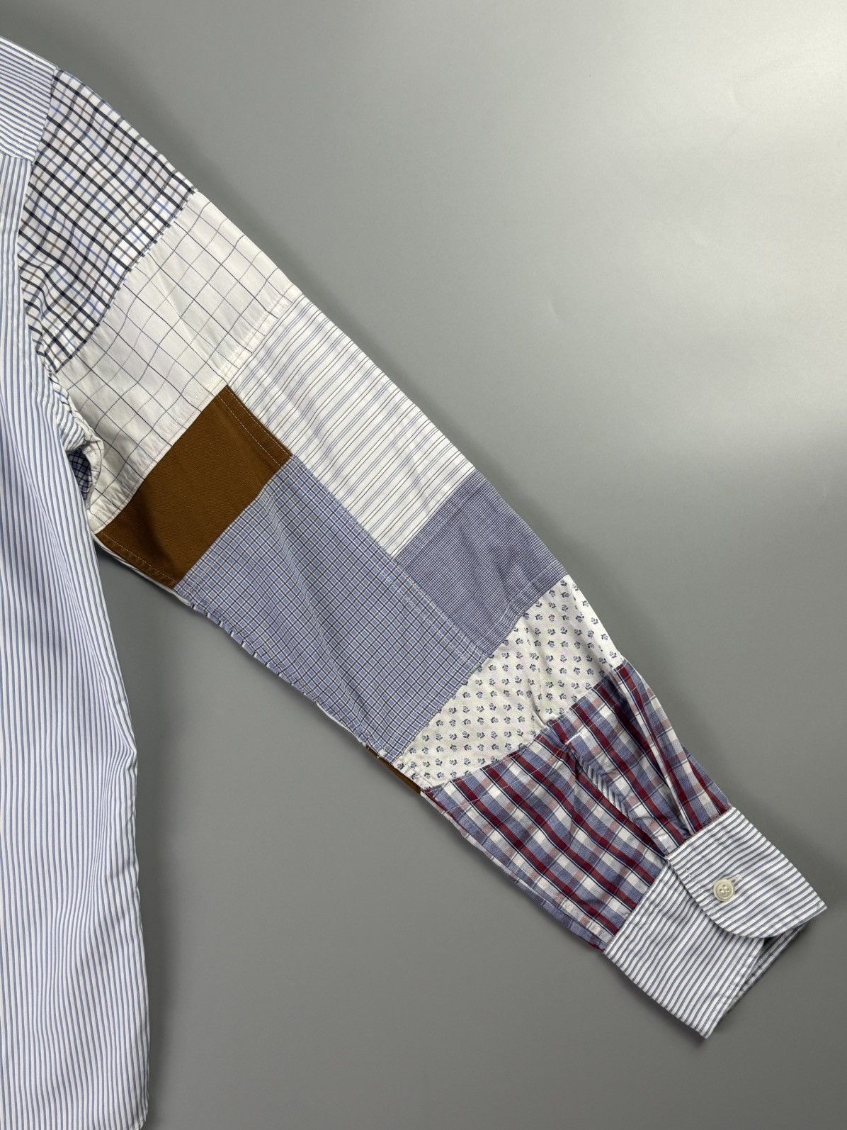 Junya Watanabe Junya Watanabe - AD2017 - Patchwork Striped Shirt Size US XS / EU 42 / 0 - 12 Thumbnail